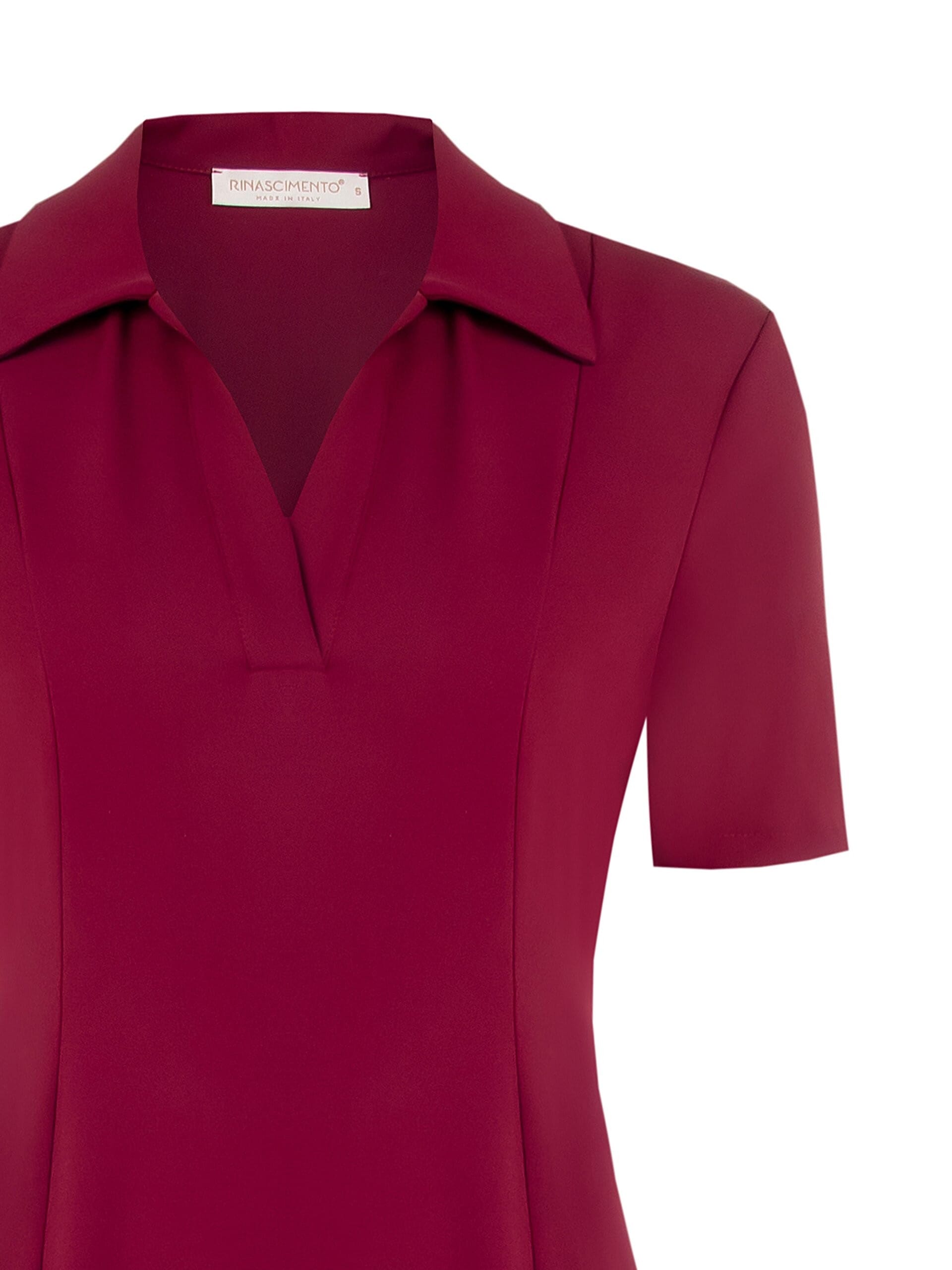 Abito Midi A Ruota In Tessuto Fluido Con Scollo A V Rinascimento