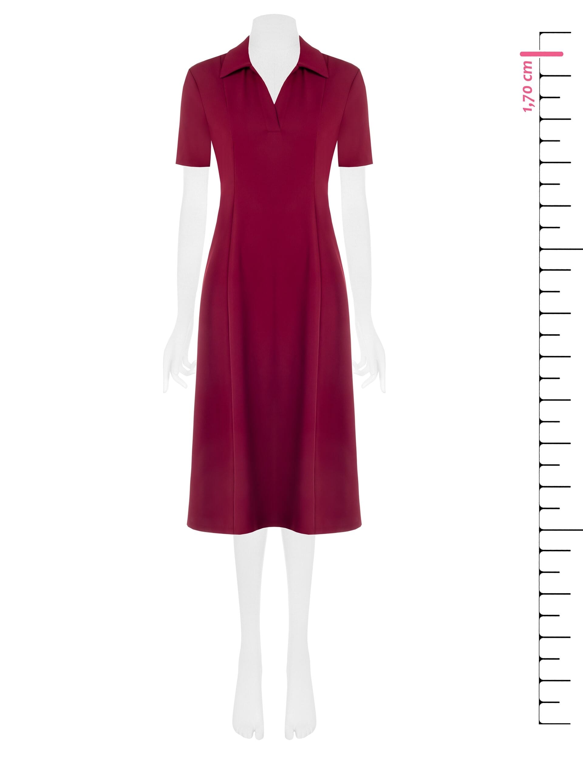 Abito Midi A Ruota In Tessuto Fluido Con Scollo A V Rinascimento