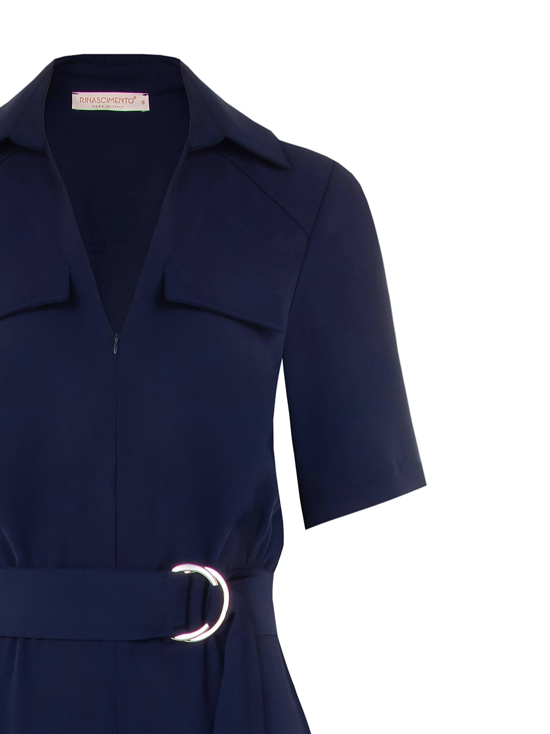 Tuta Intera Larga In Tessuto Fluido Con Scollo A V E Cintura Coordinata Rinascimento