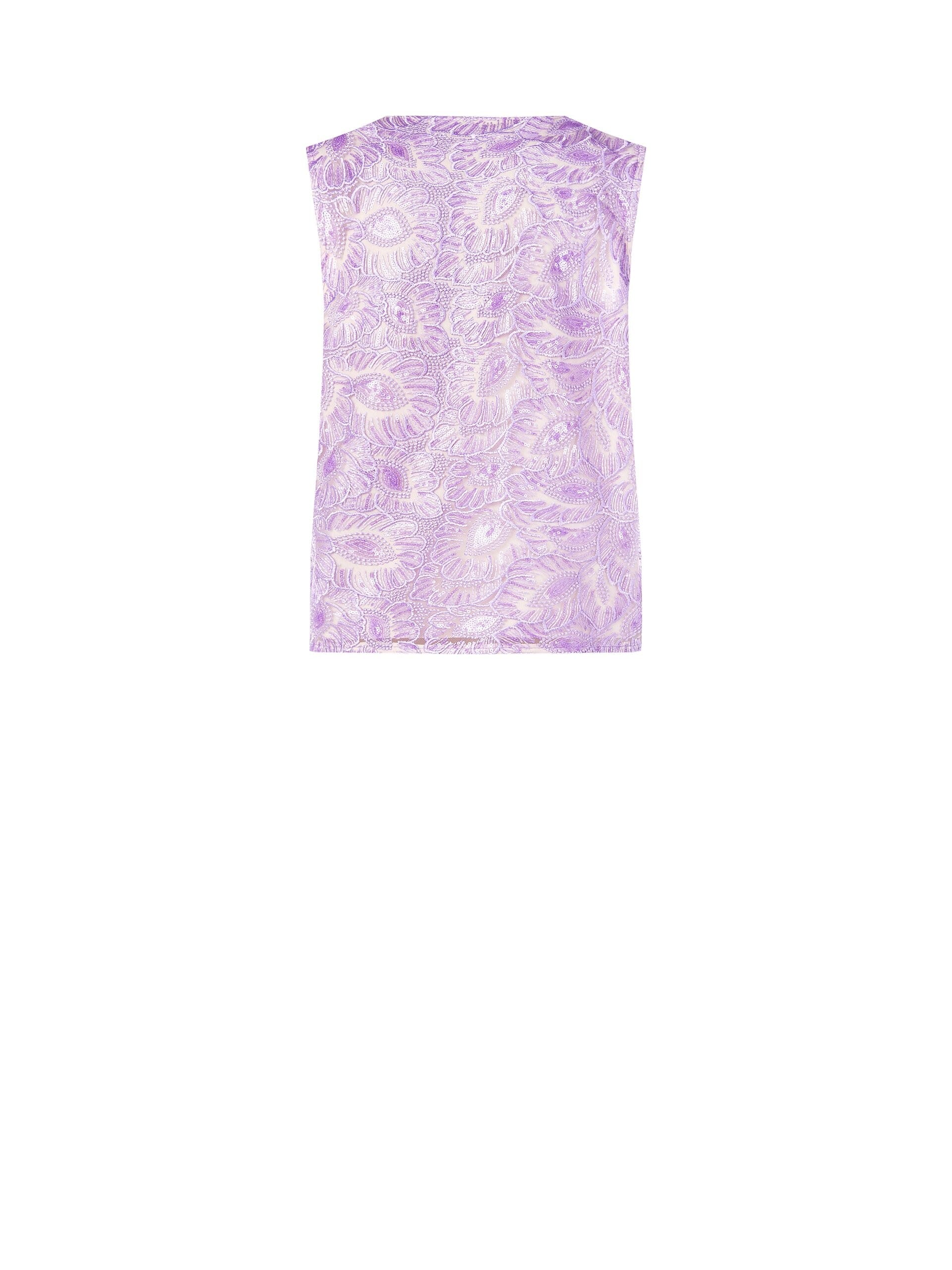 Top Sfiancato In Tulle Ricamato Con Paillettes E Scollo A V Rinascimento