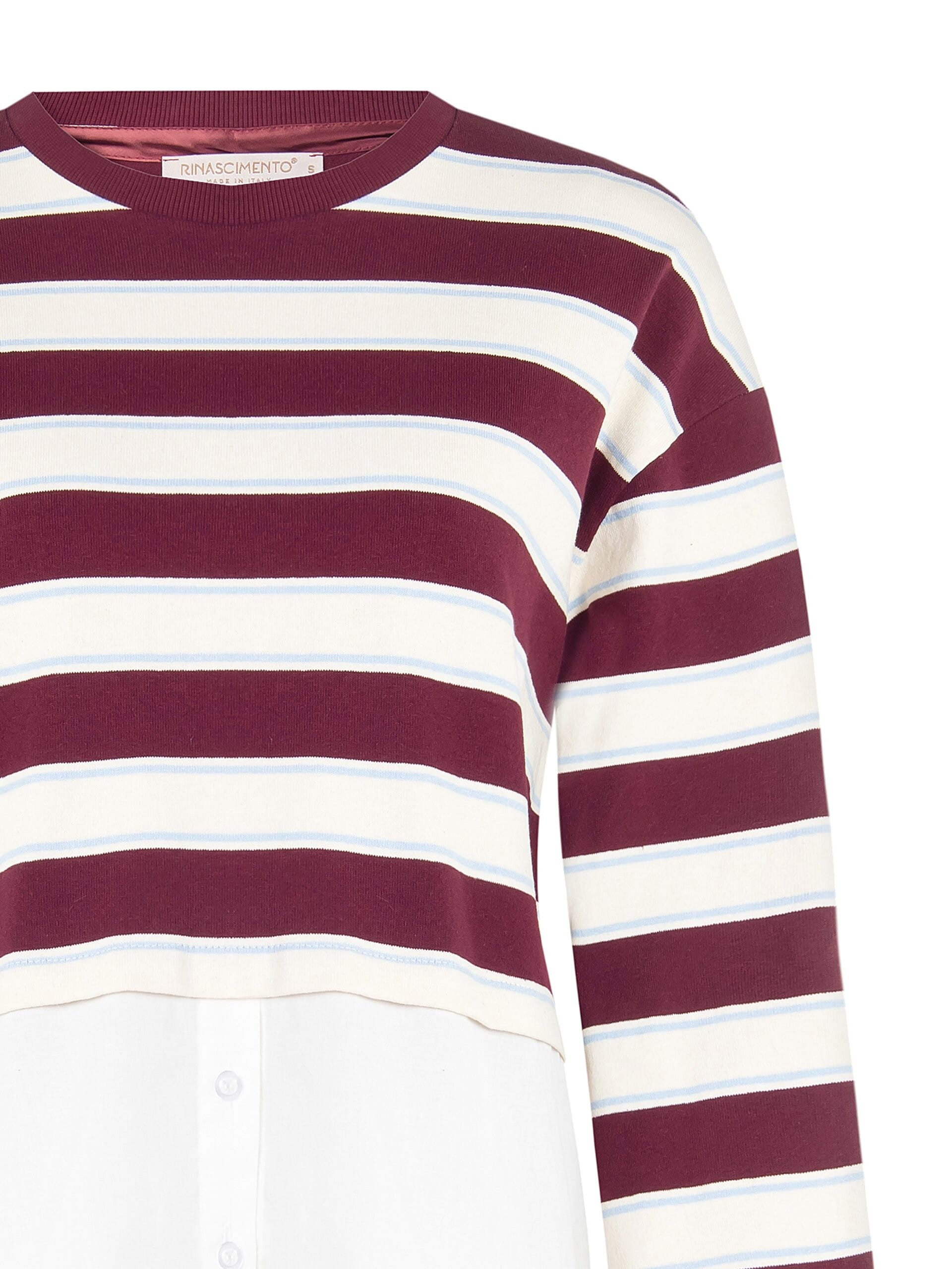 Two Piece Effect Sweatshirt With Cotton Blend Shirt Rinascimento