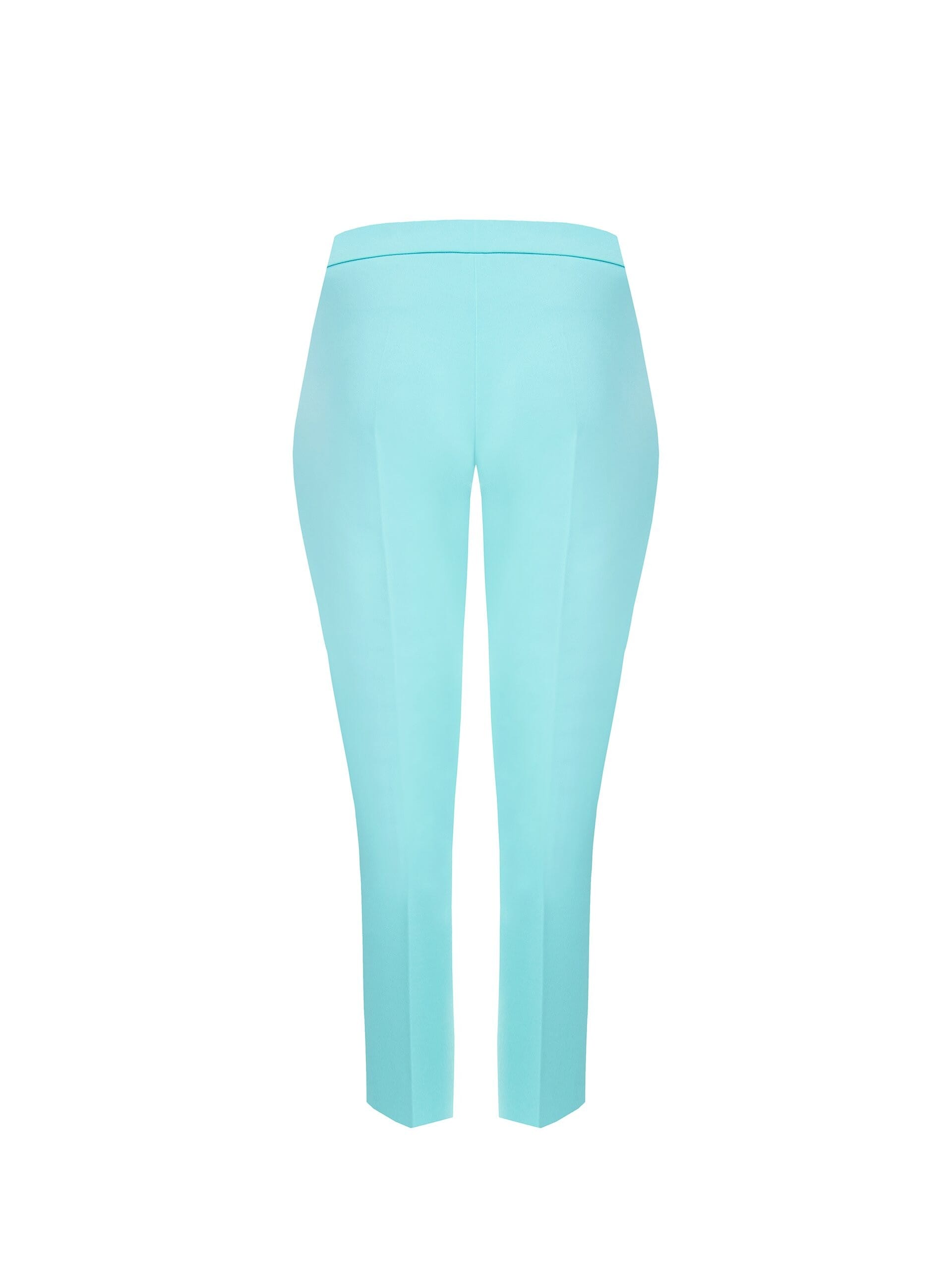 Straight Scuba Crepe Trousers With Chain Detail And Pearl Rinascimento Curvy