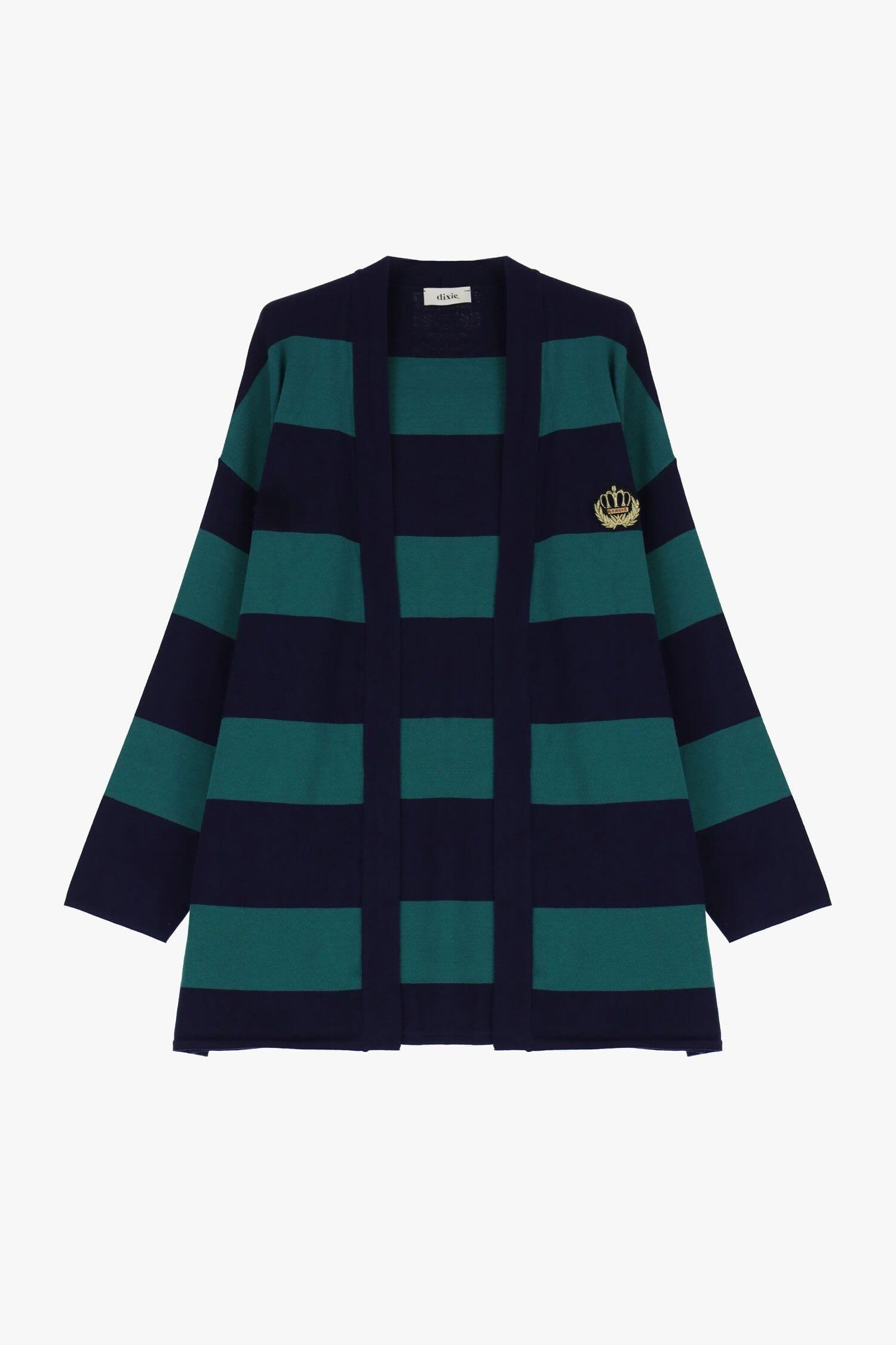 Open Striped Cardigan with Dixie Patch