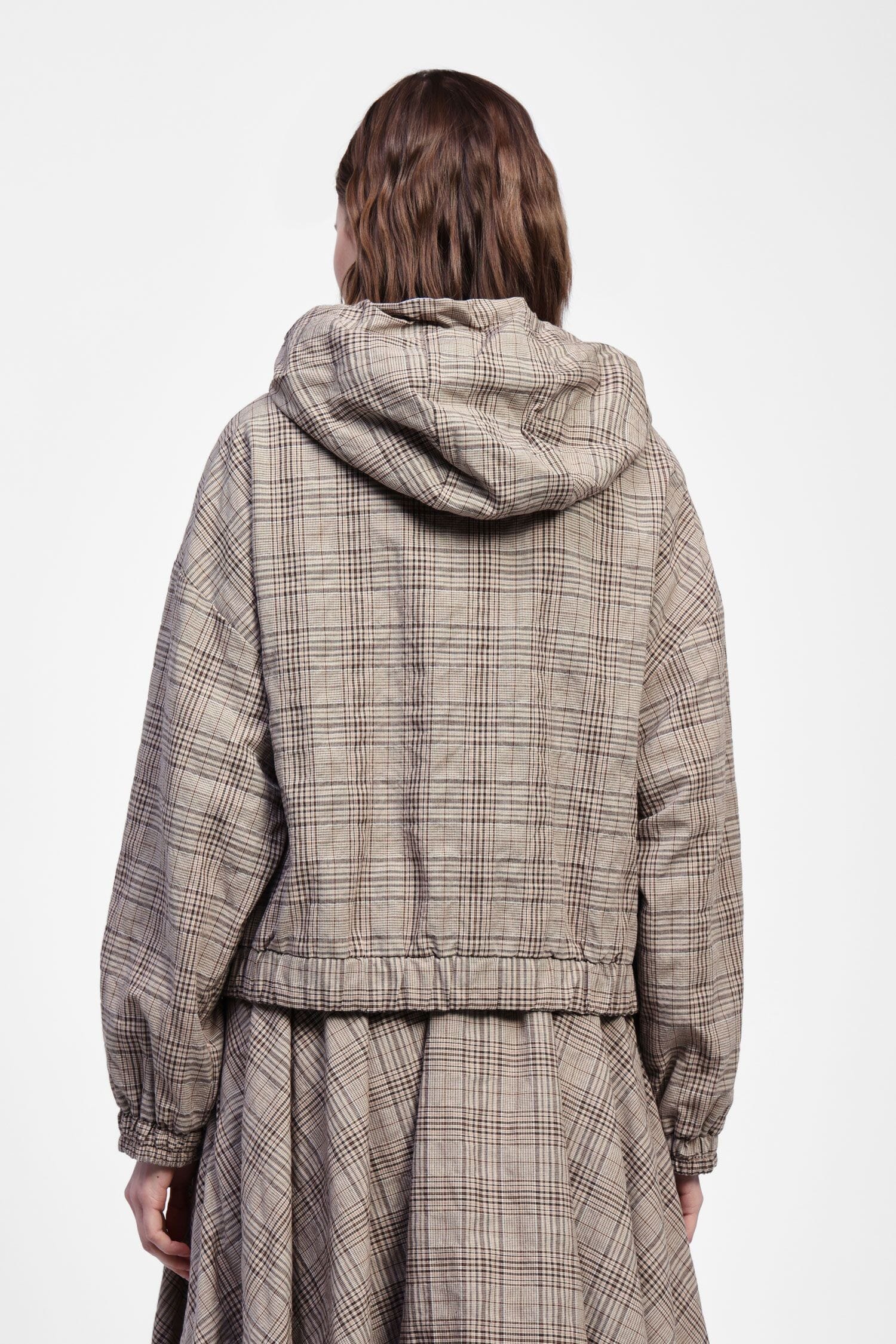 Giubbotto Bomber A Quadri Con Cappuccio E Zip Dixie