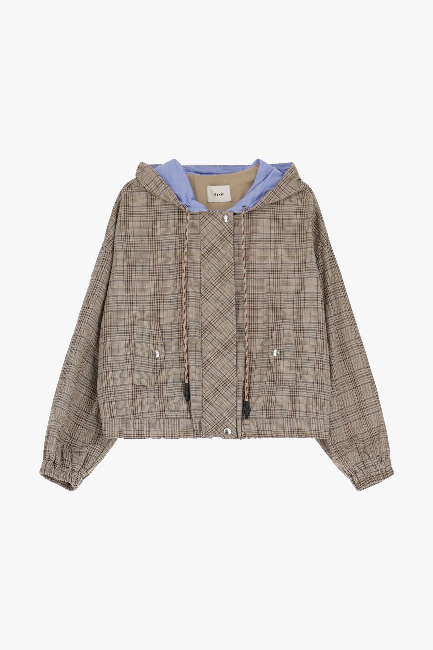 Giubbotto Bomber A Quadri Con Cappuccio E Zip Dixie