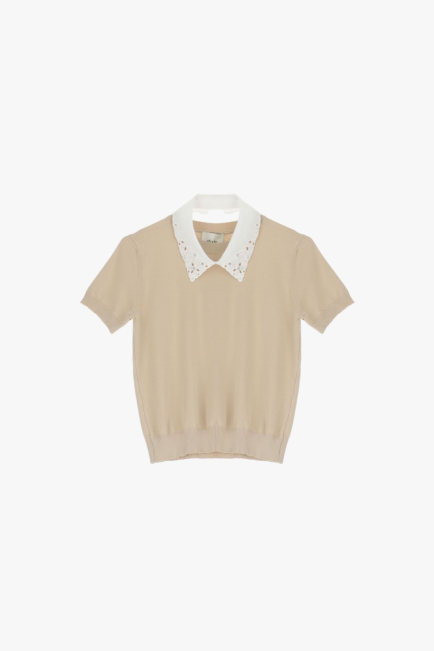 Dixie Decorated Short-Sleeved Collar Sweater