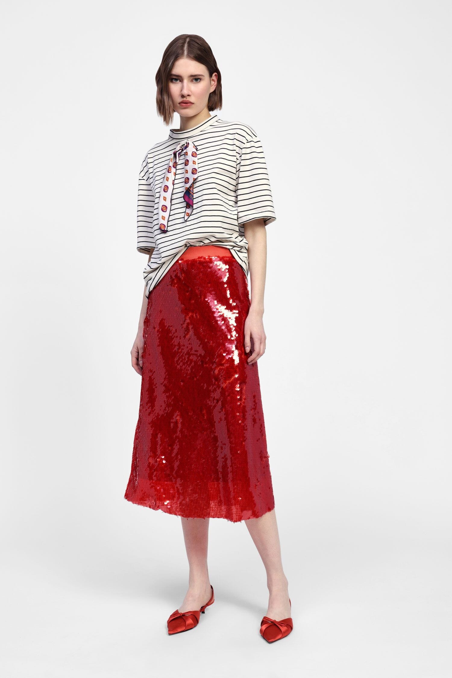 Midi Skirt With Sequins Dixie Vestiti Firmati Life Smiles