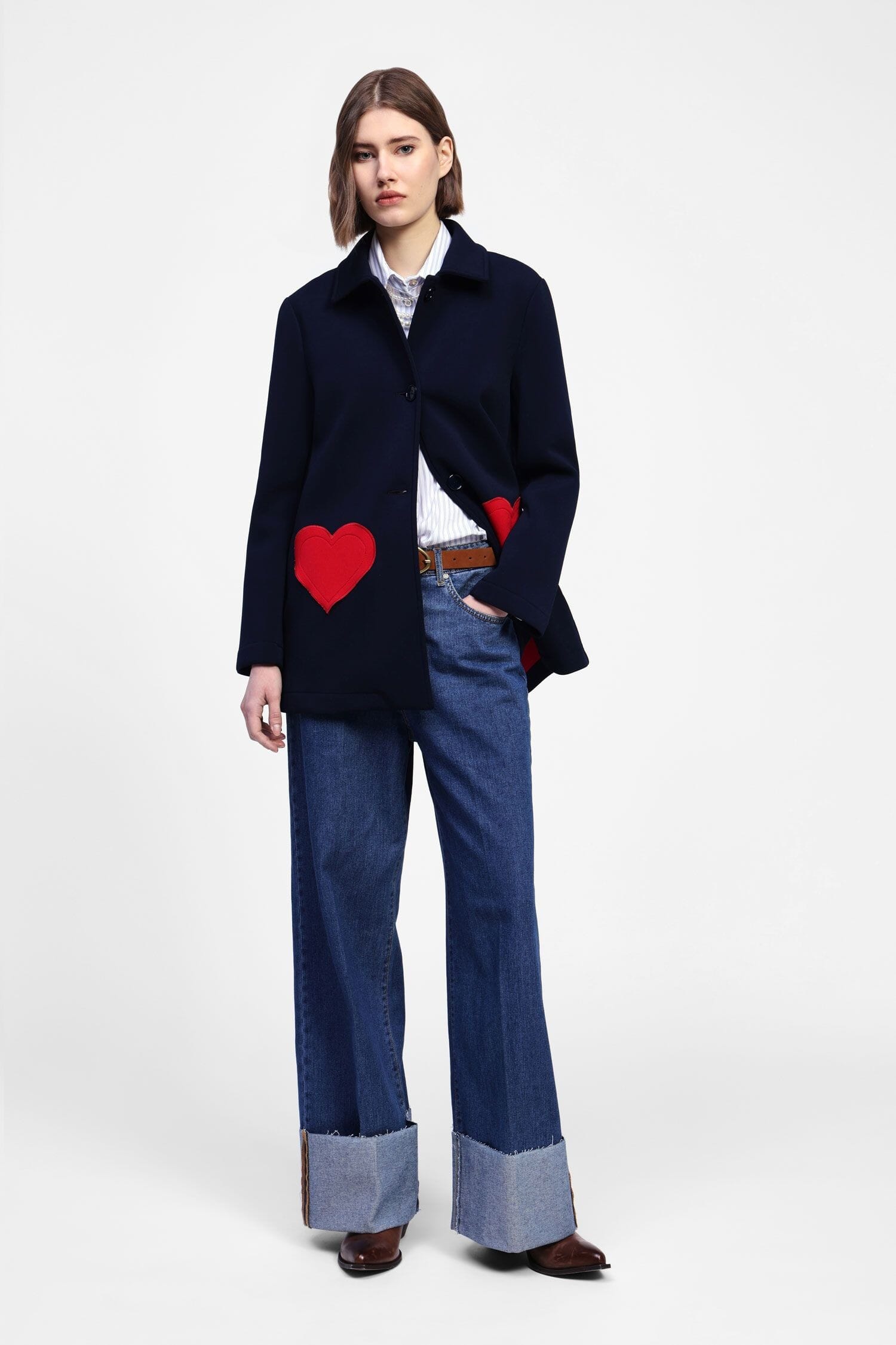 Camicia A Righe Con Collana E Maniche Volume Dixie