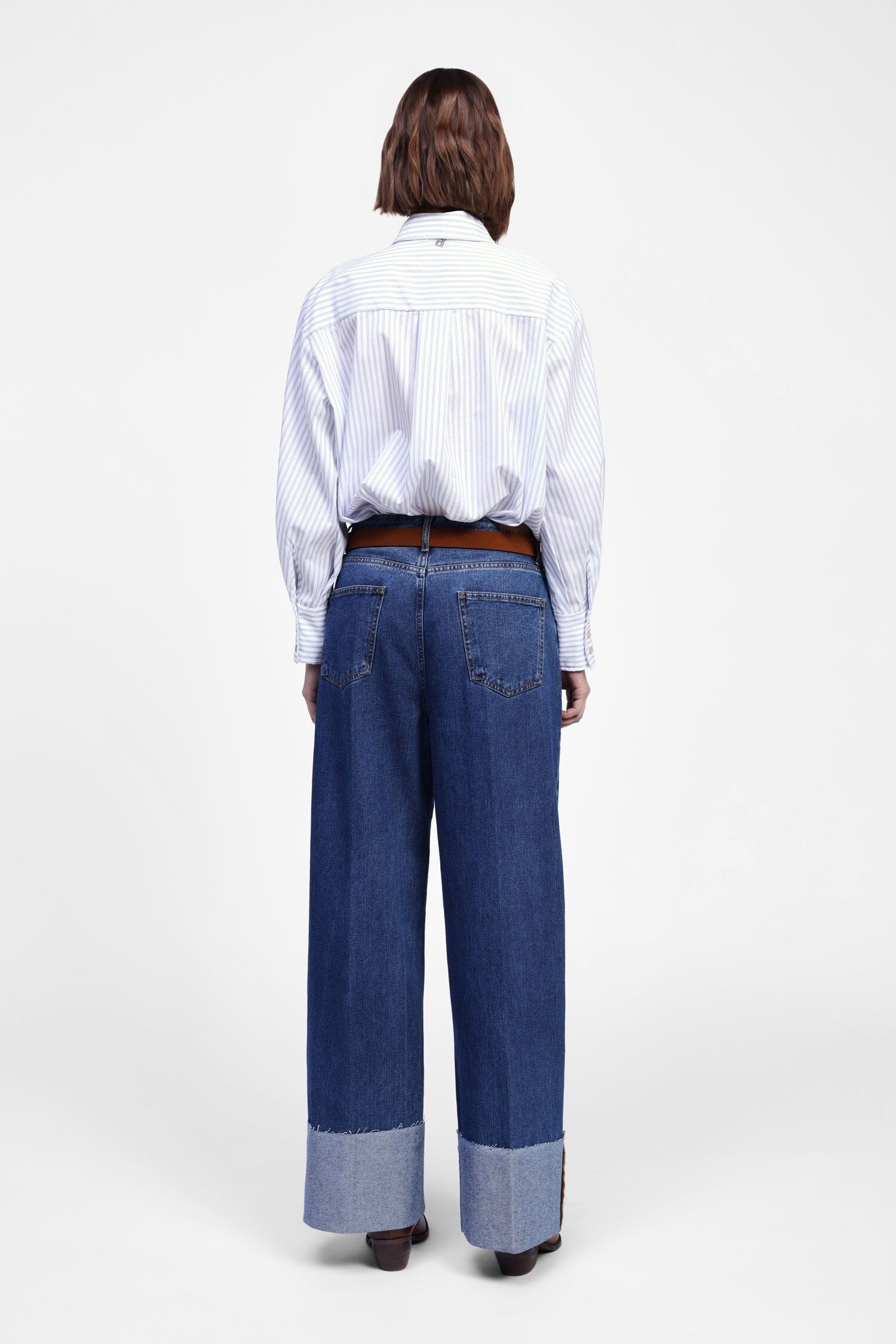 Camicia A Righe Con Collana E Maniche Volume Dixie