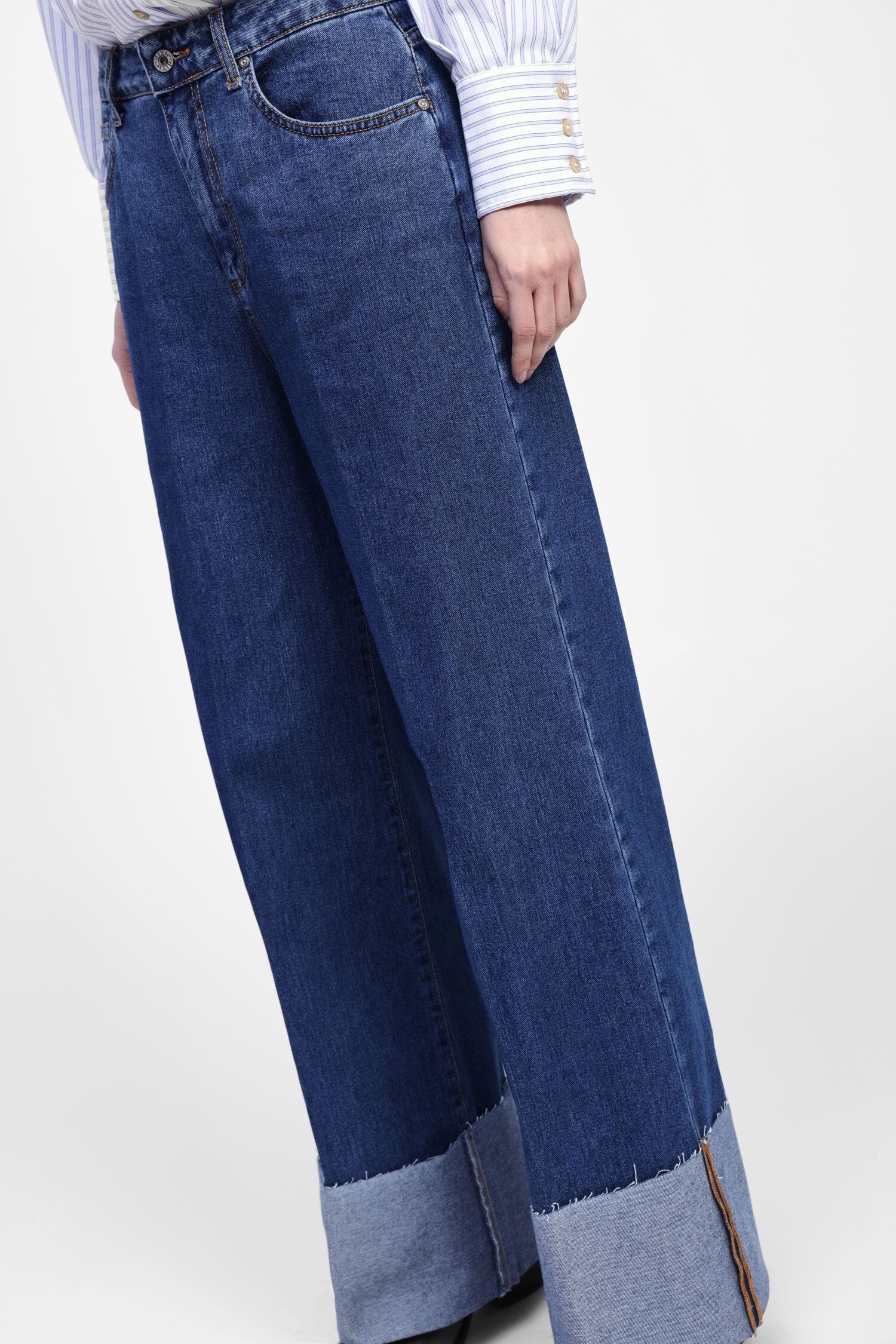 Camicia A Righe Con Collana E Maniche Volume Dixie