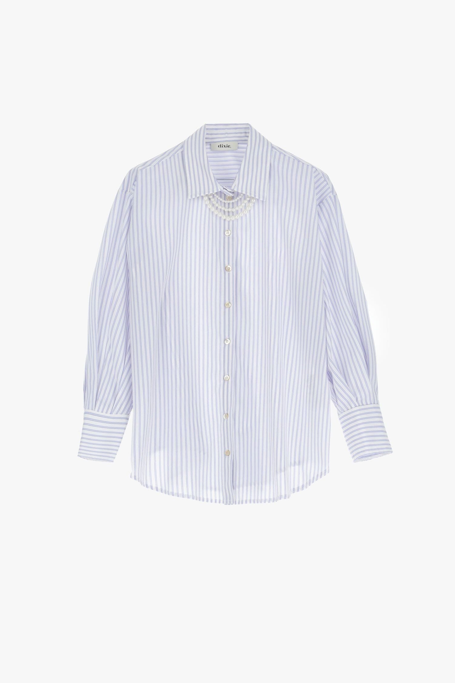 Camicia A Righe Con Collana E Maniche Volume Dixie