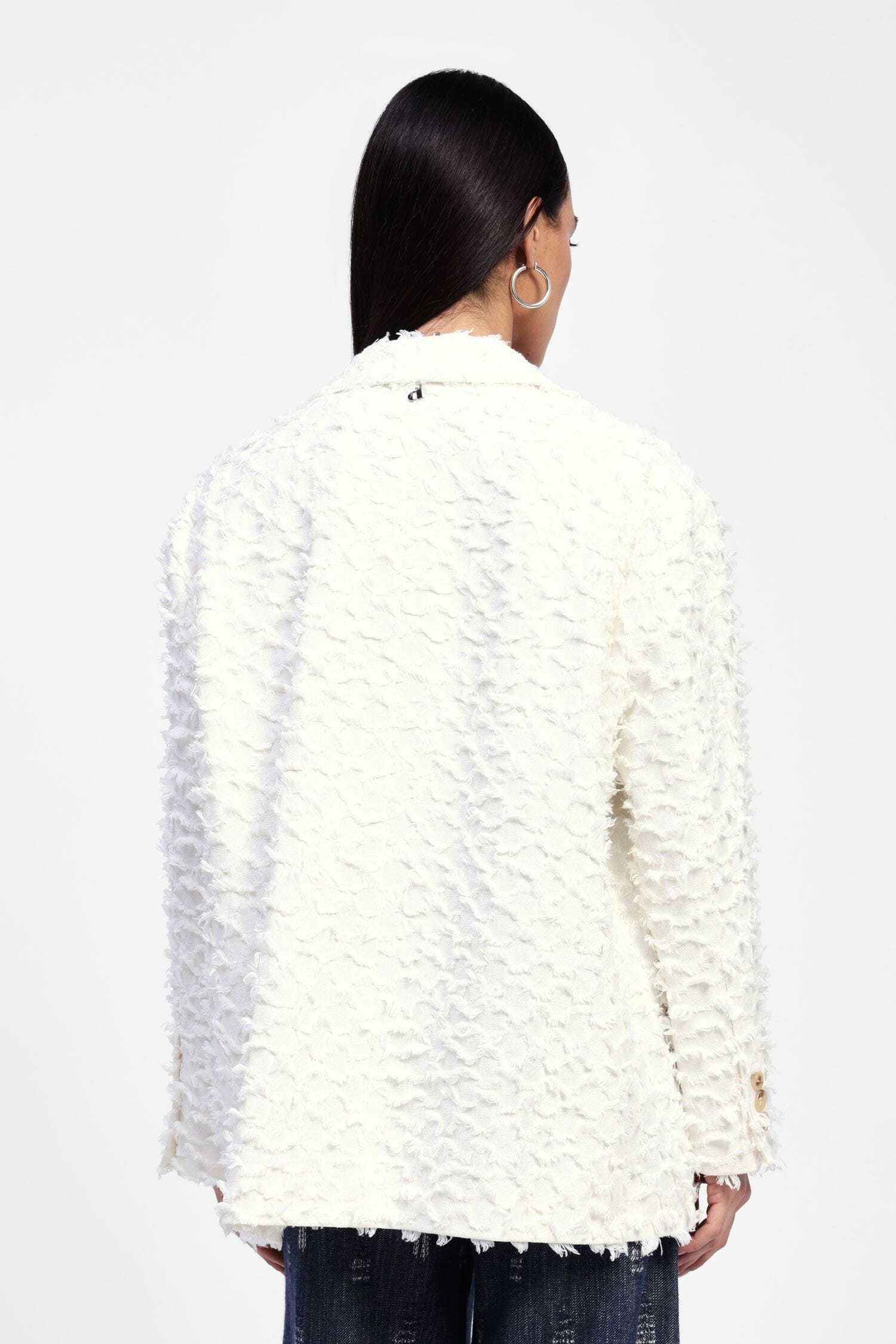 Blazer Effetto Pelo Con Bottoni E Applicazione Dixie