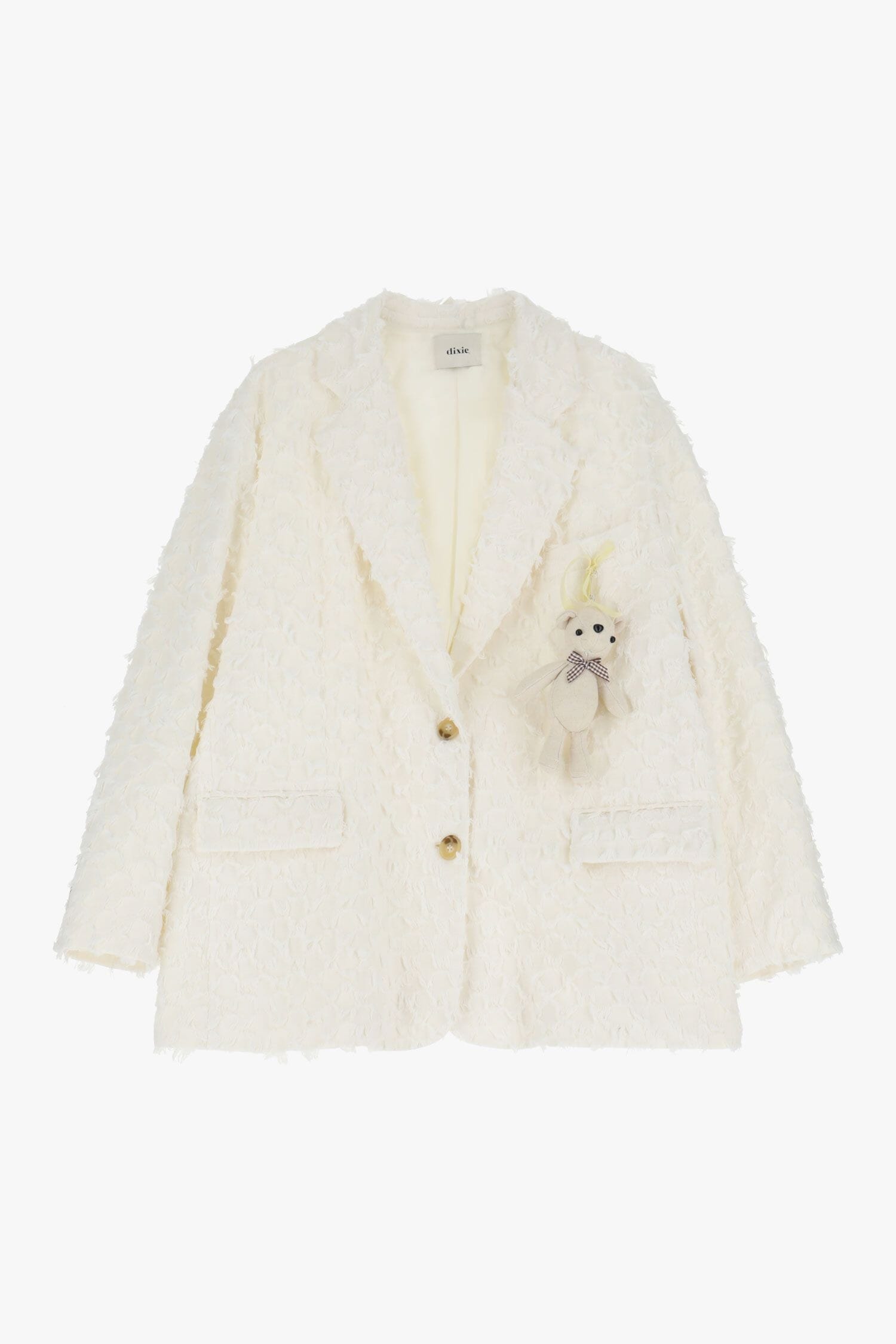 Blazer Effetto Pelo Con Bottoni E Applicazione Dixie