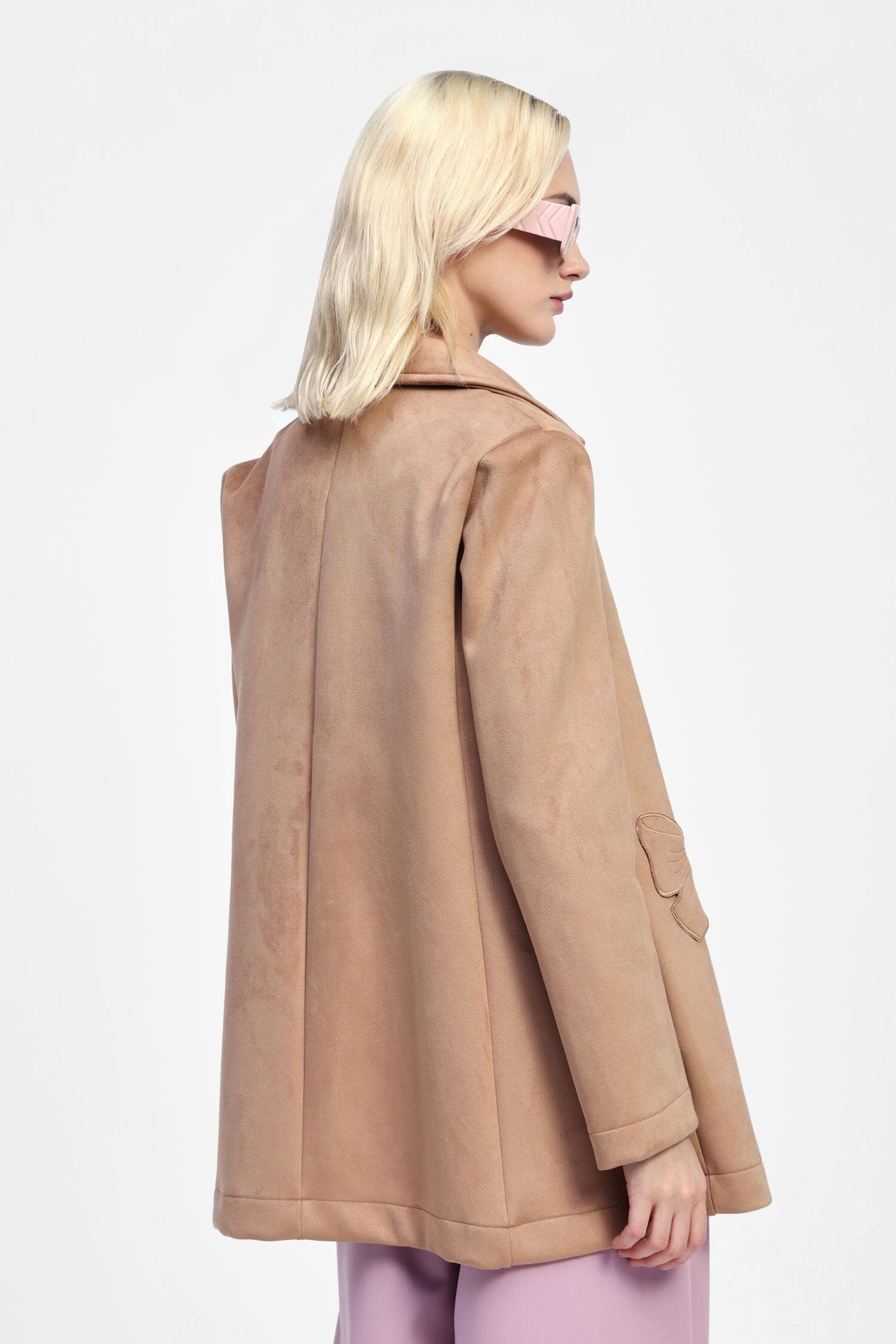 Cappotto Corto Effetto Suede Con Bottoni E Fiocchi Dixie