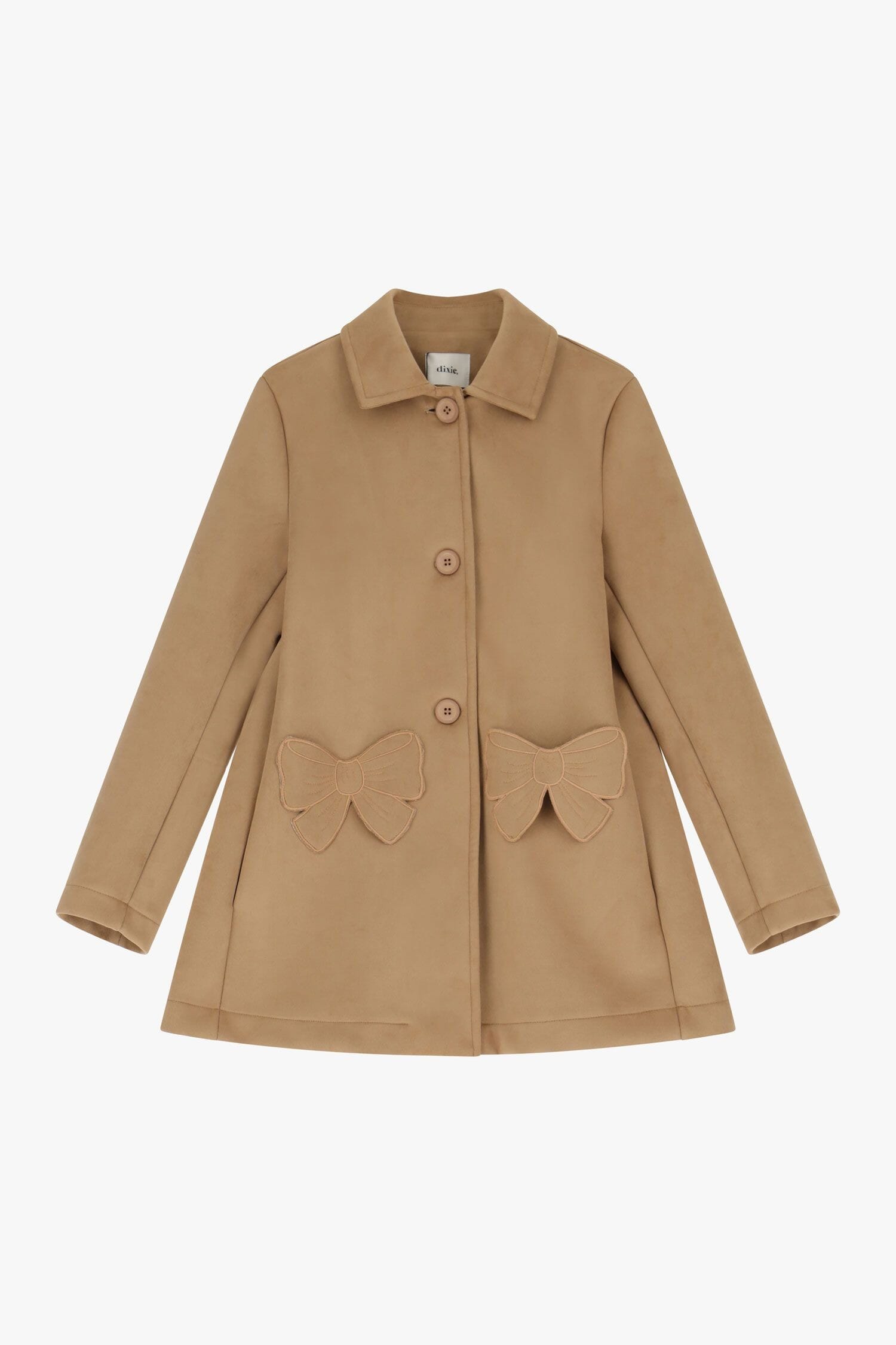 Cappotto Corto Effetto Suede Con Bottoni E Fiocchi Dixie