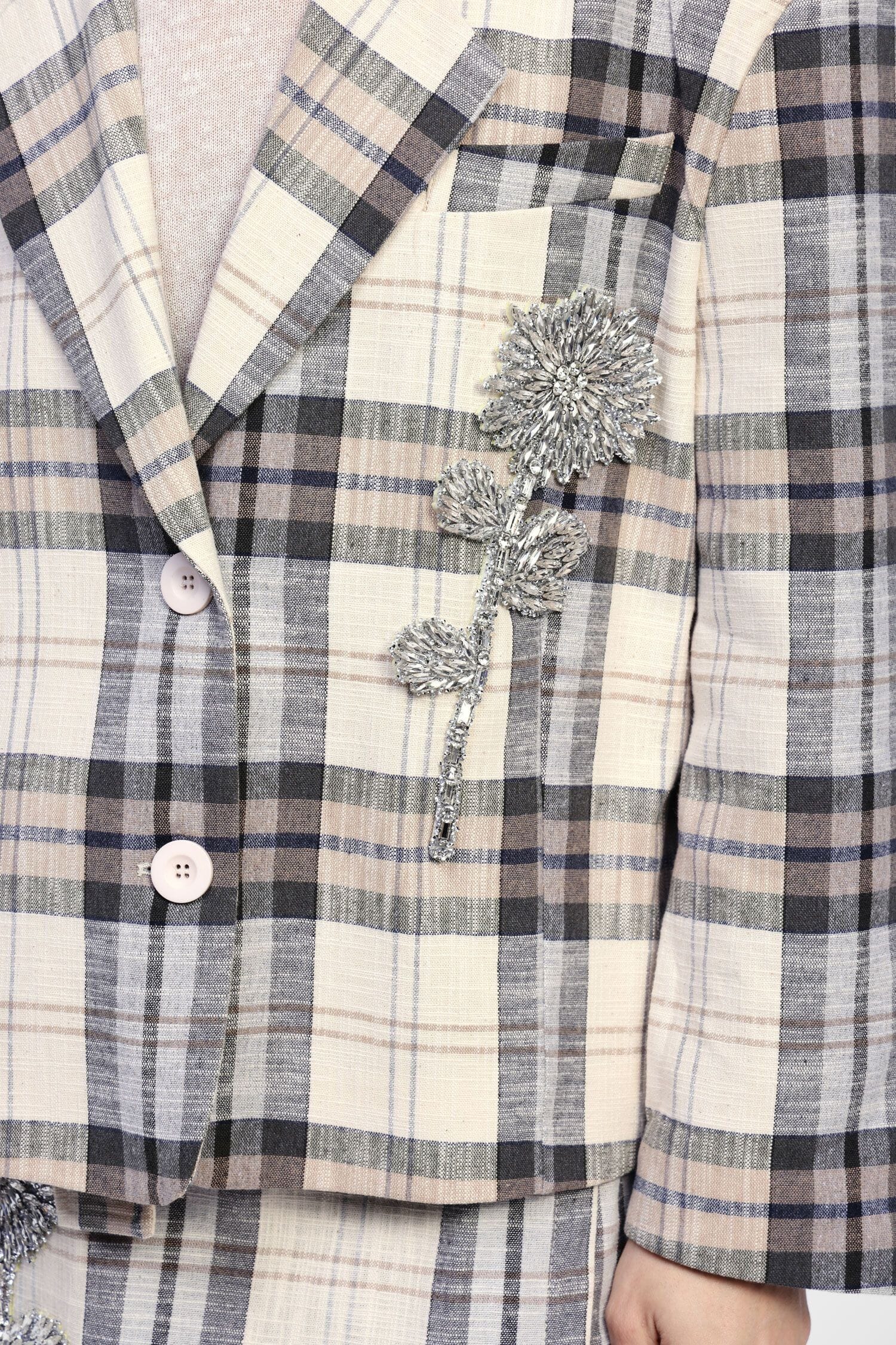 Blazer Con Motivo Quadri E Ricamo Dixie