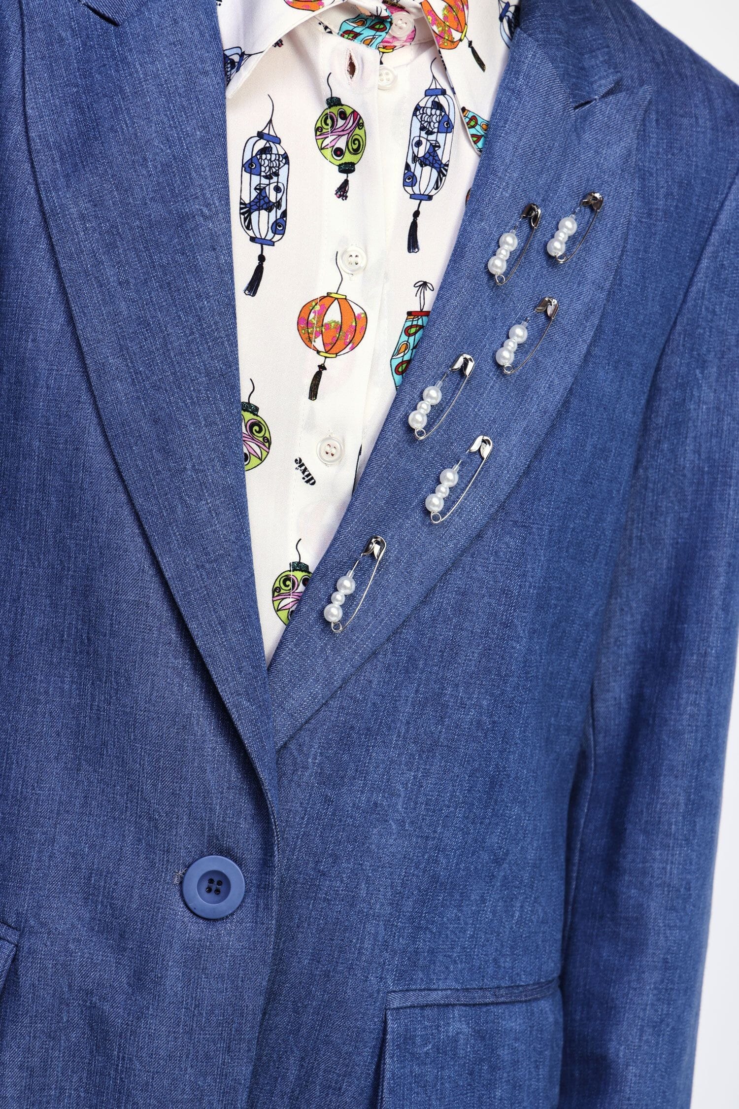 Blazer Effetto Melange Con Spille Dixie