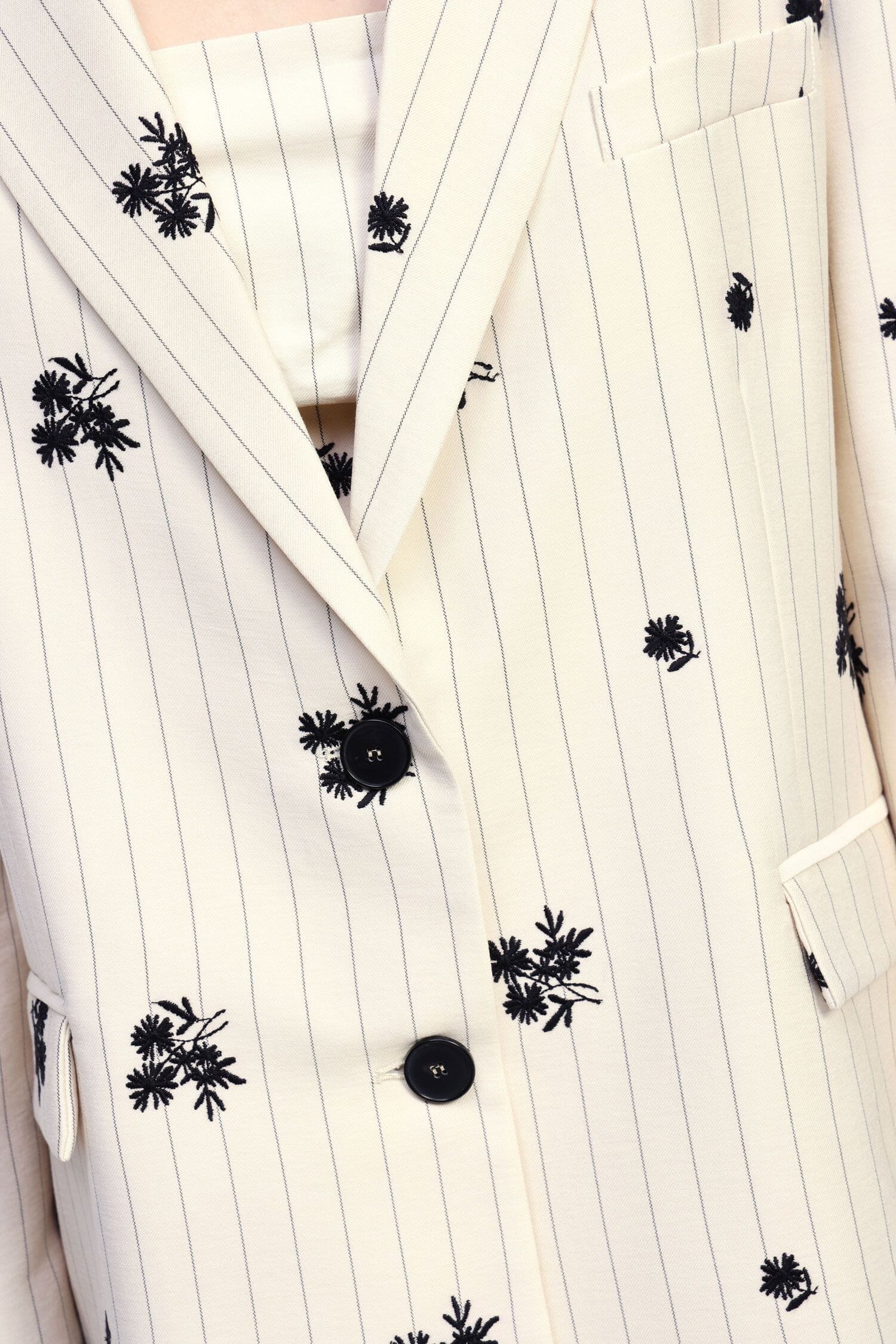 Blazer Lungo A Righe E Fiori Con Bottoni Dixie