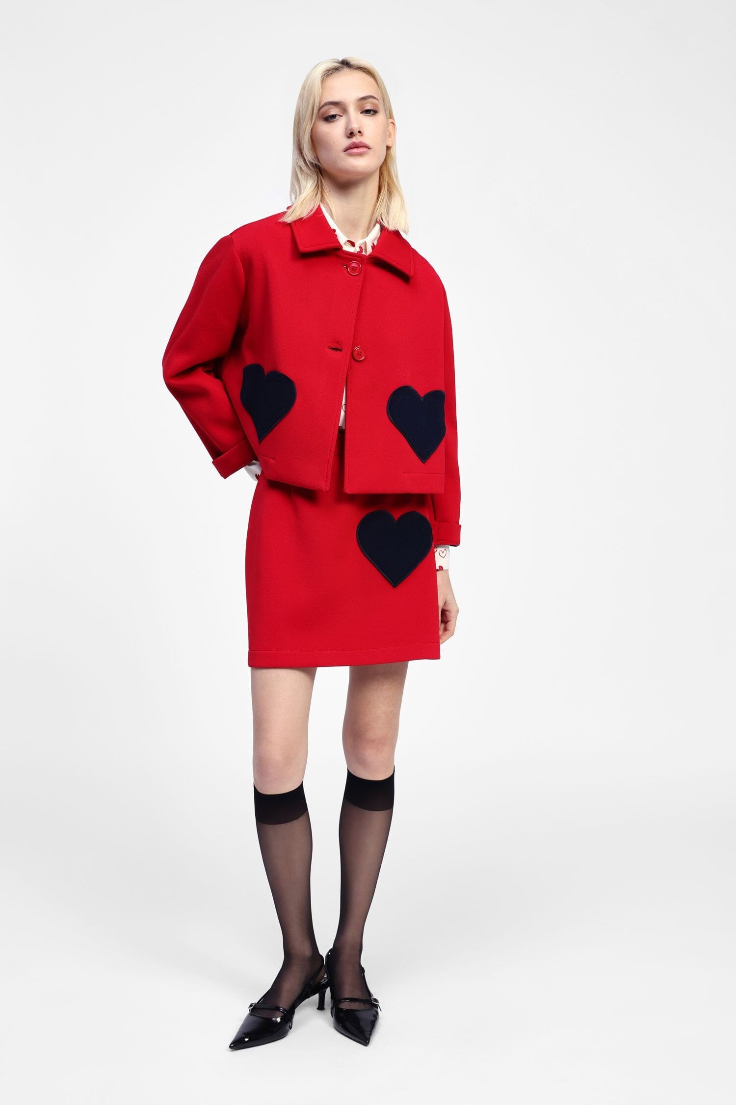 Gonna Corta Con Applicazioni Cuori Dixie