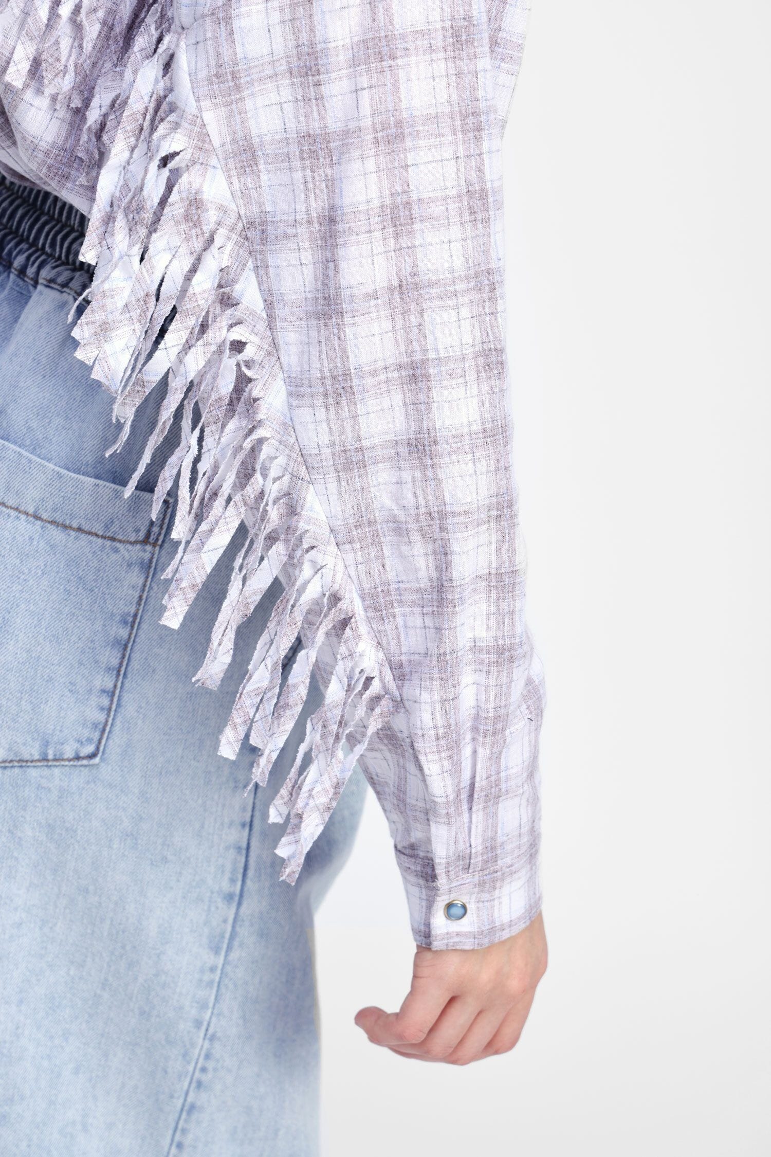 Camicia A Quadri Con Frange E Bottoni Dixie