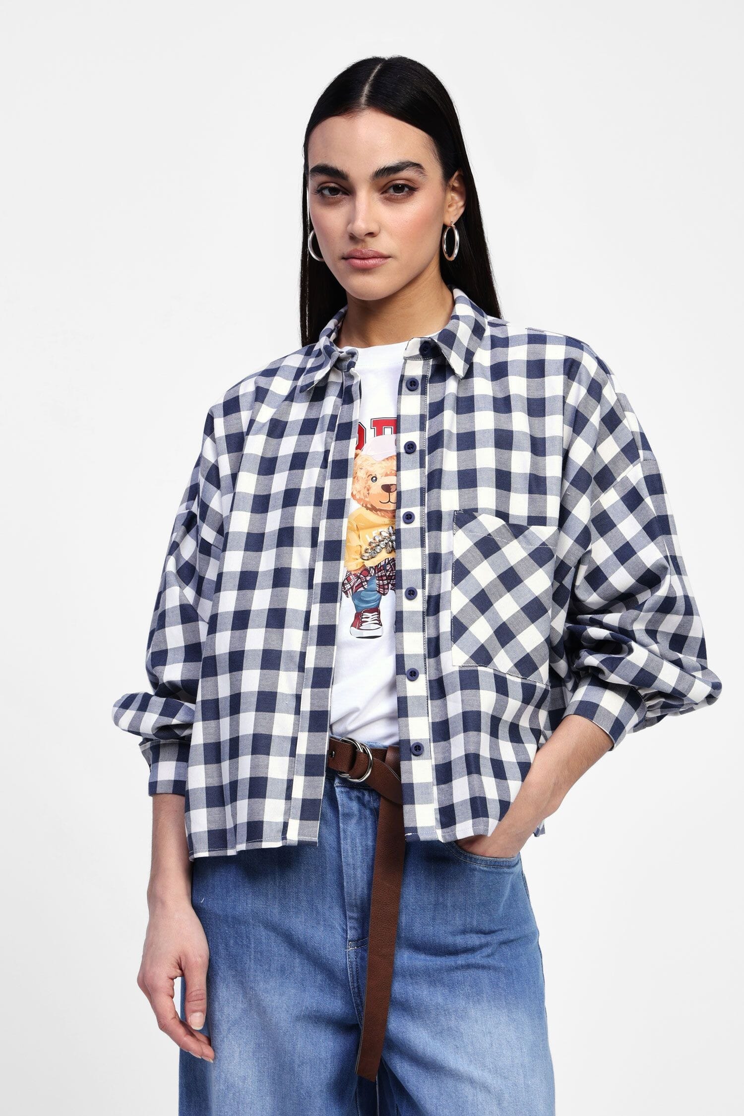 Camicia Quadri Maniche Lunghe Con Tasca Dixie