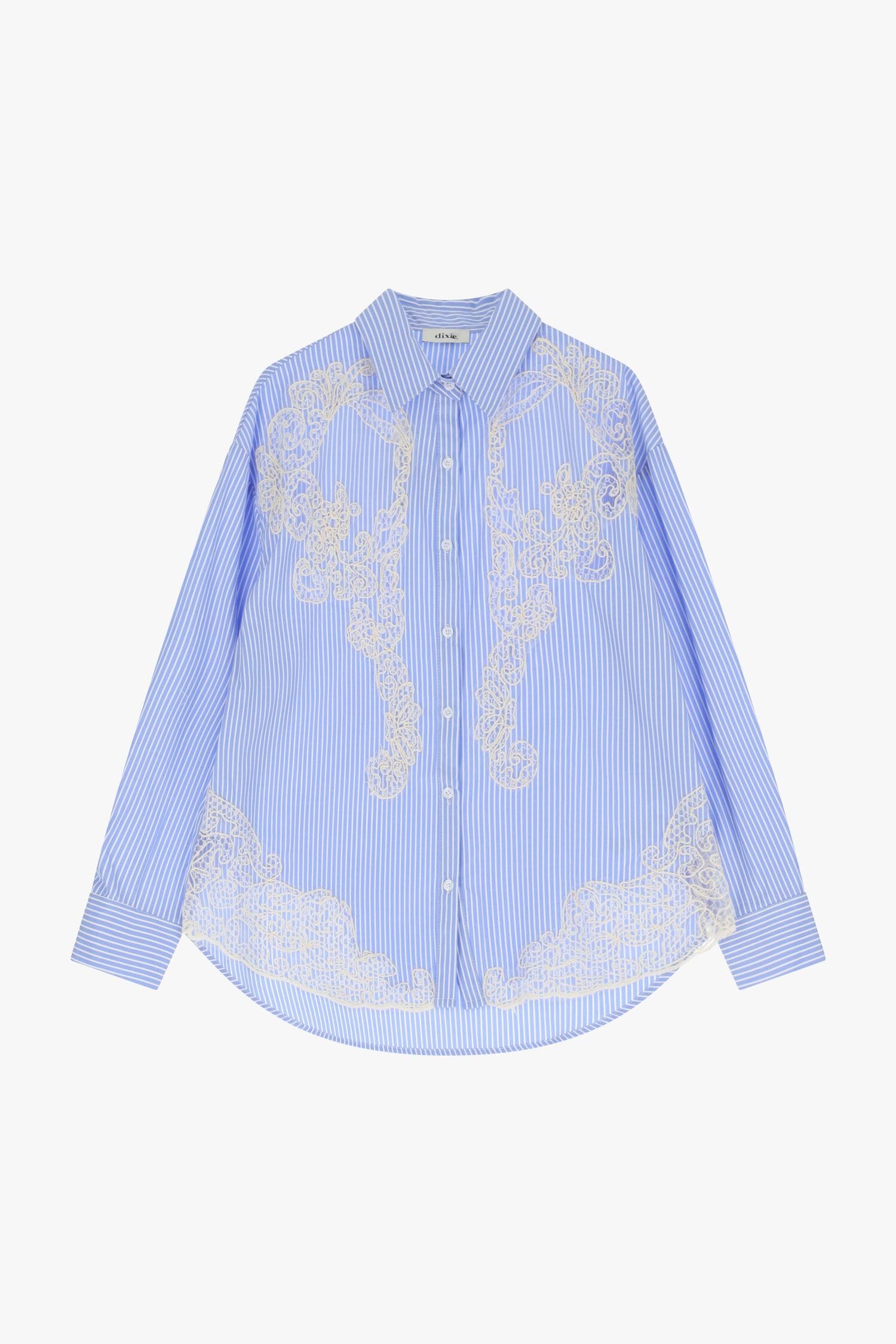 Camicia A Righe Con Ricami Dixie