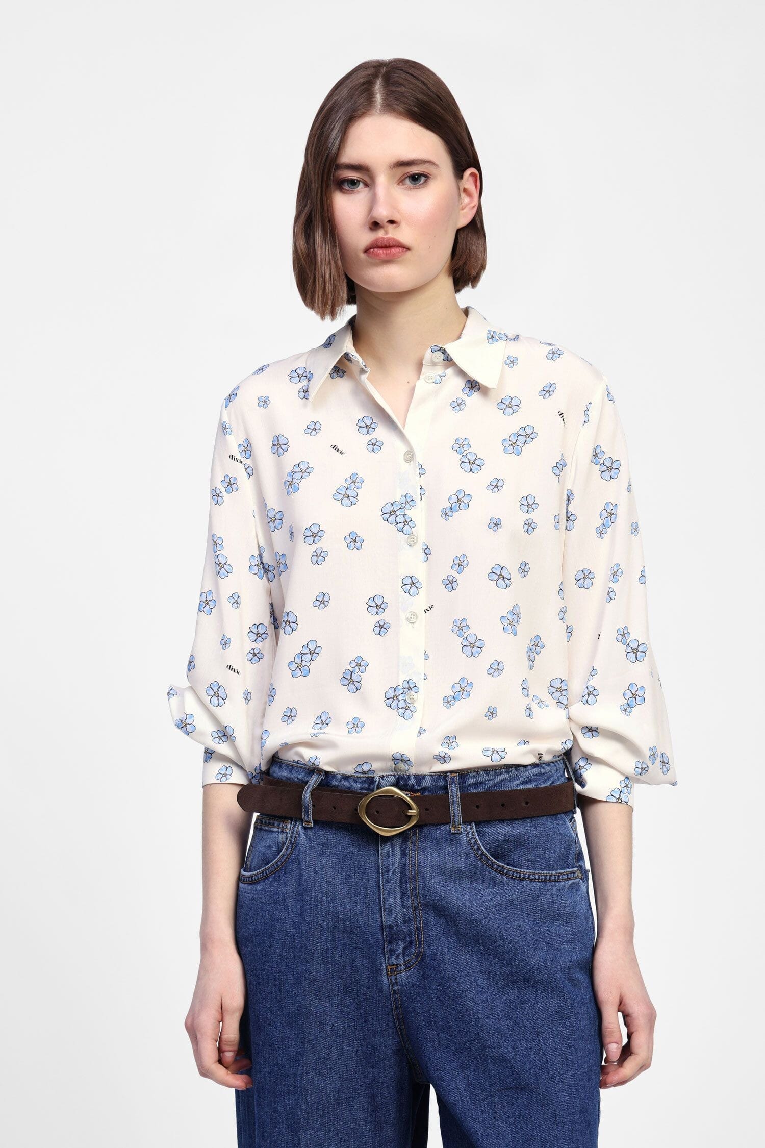 Camicia Stampata Con Bottoni E Colletto Dixie