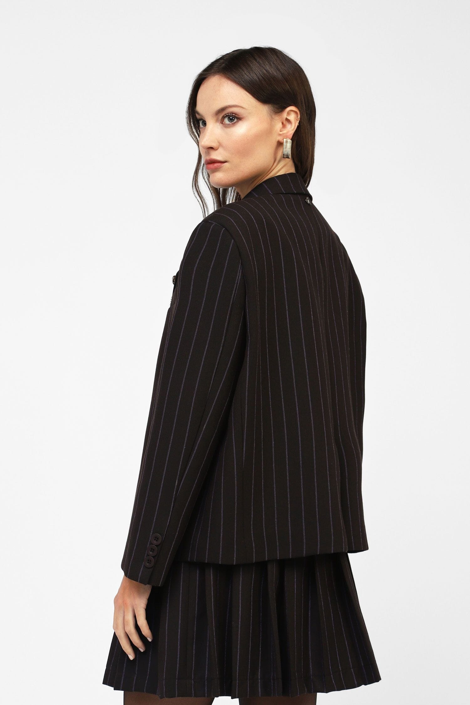 Blazer Gessato Con Spille E Bottoni Dixie