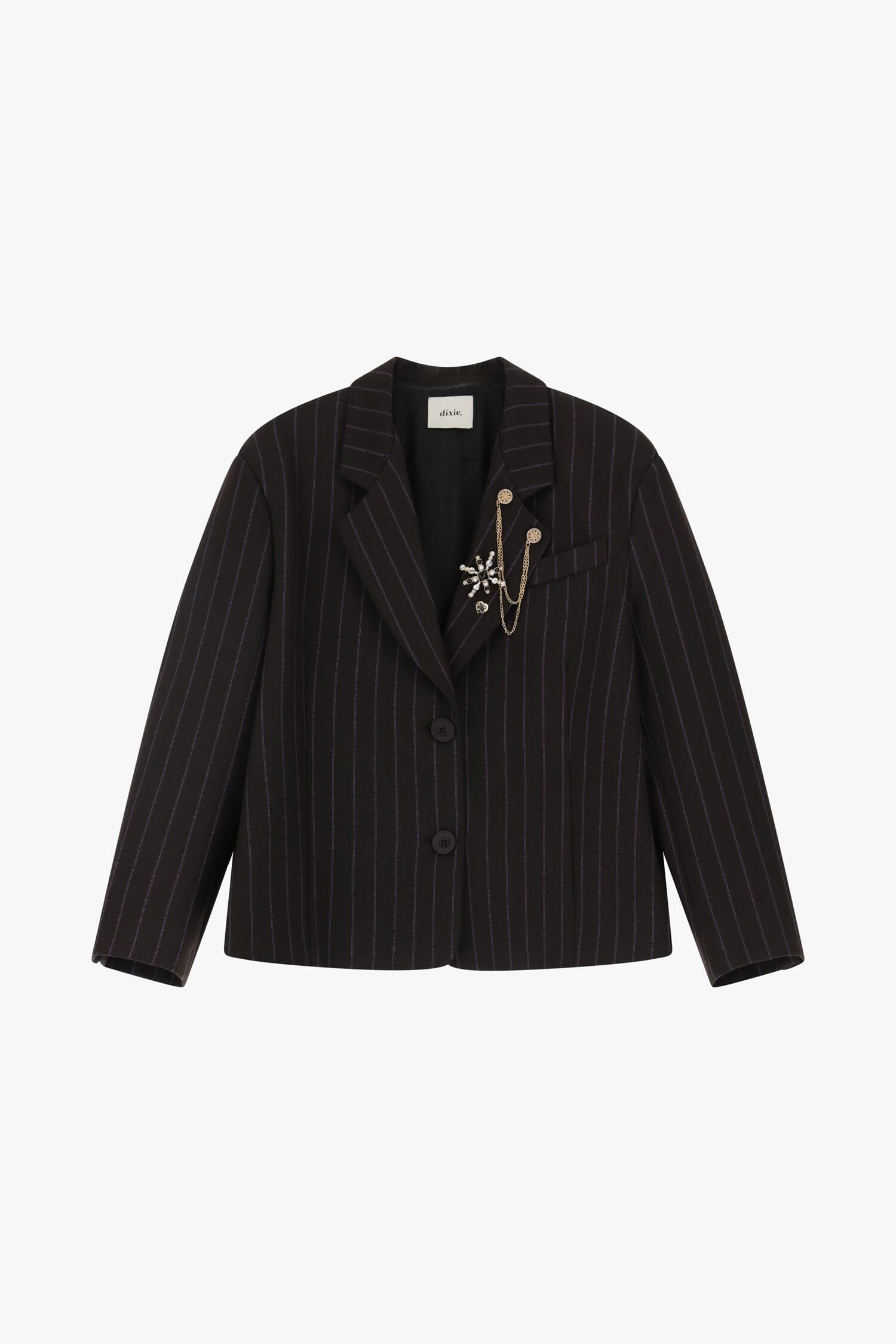 Blazer Gessato Con Spille E Bottoni Dixie