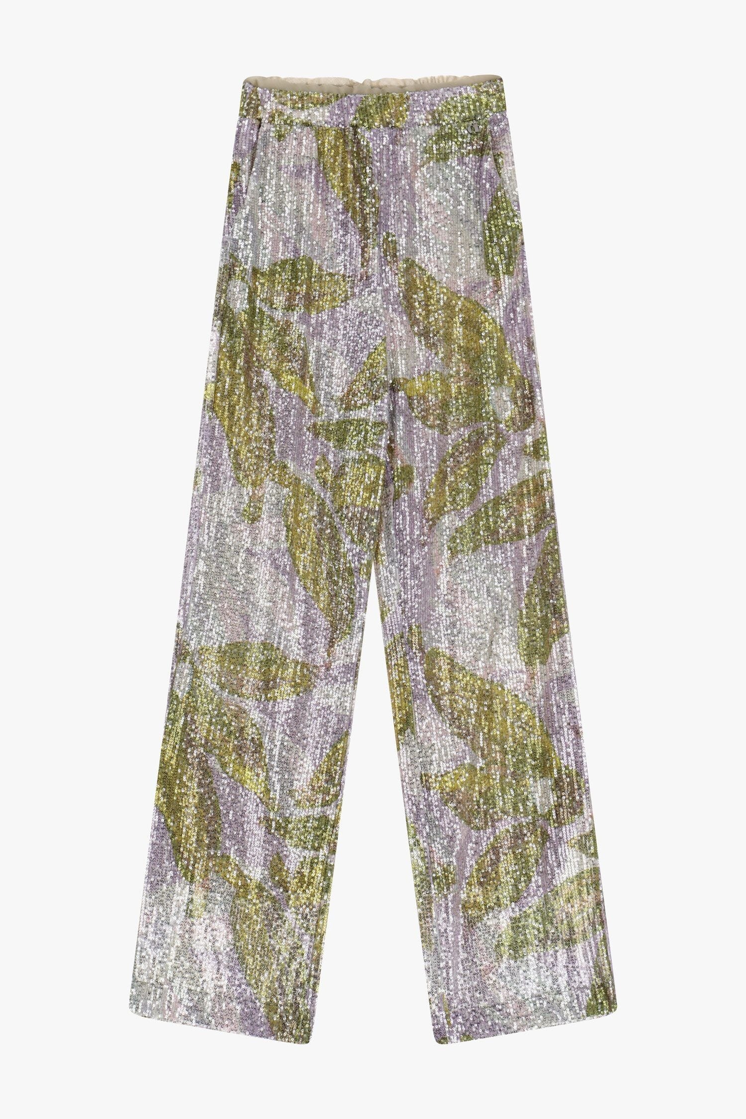 Pantaloni Palazzo In Paillettes Stampate Dixie