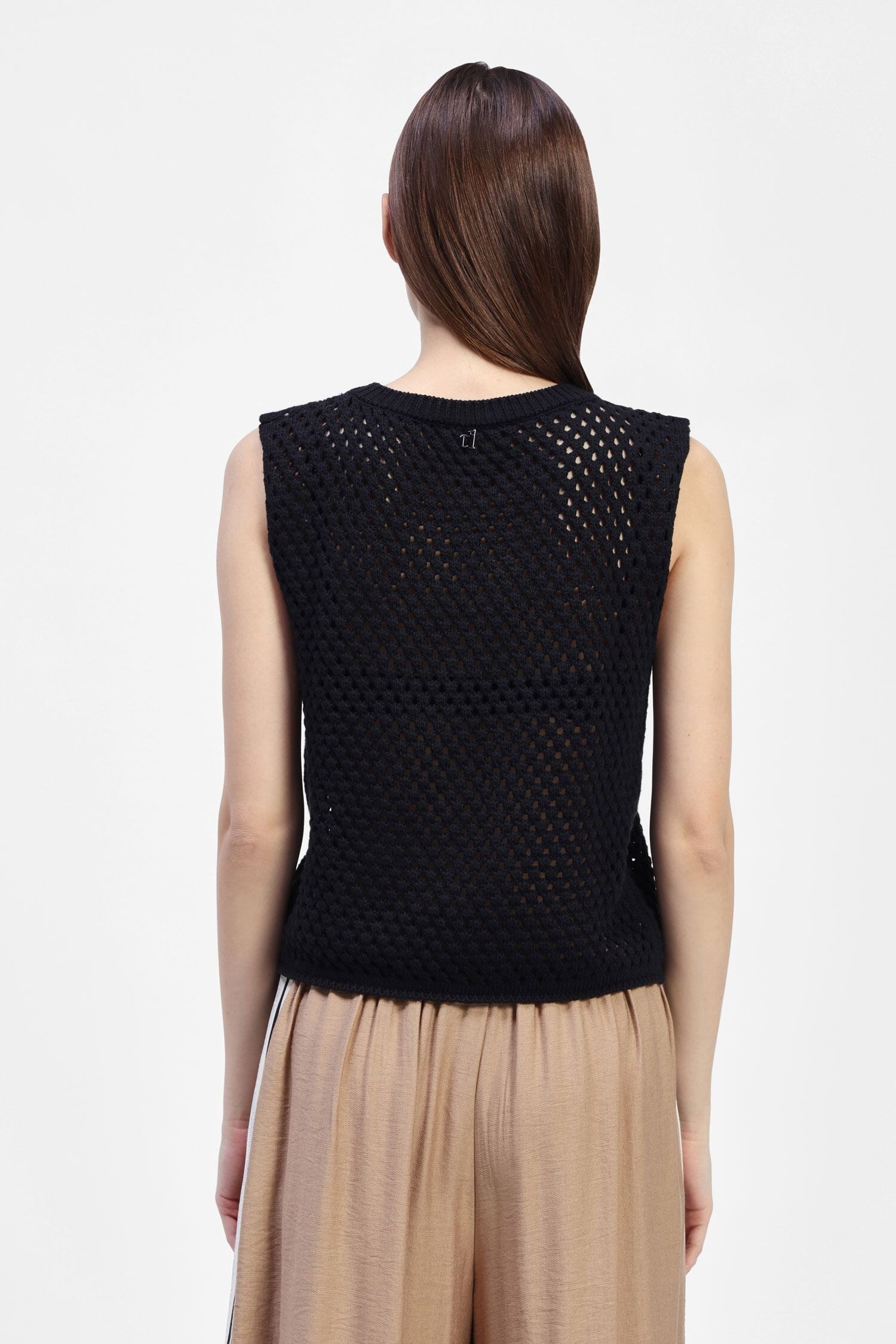 Dixie Sleeveless Perforated Sweater