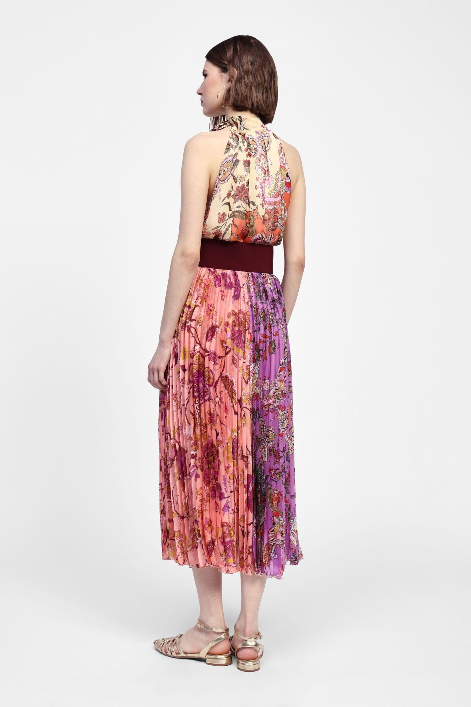 Dixie Printed Pleated Midi Skirt
