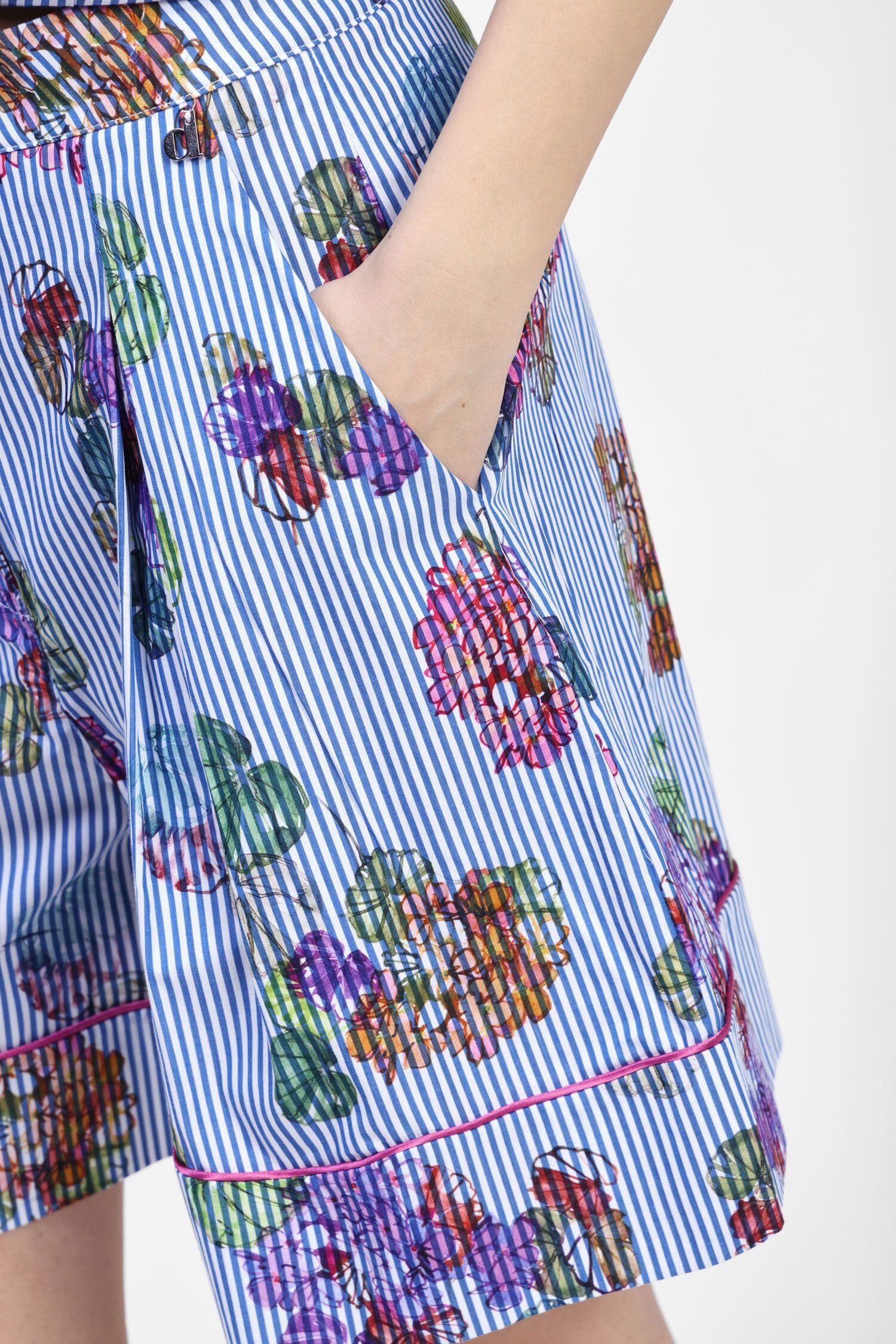 Short large rayé à fleurs Dixie