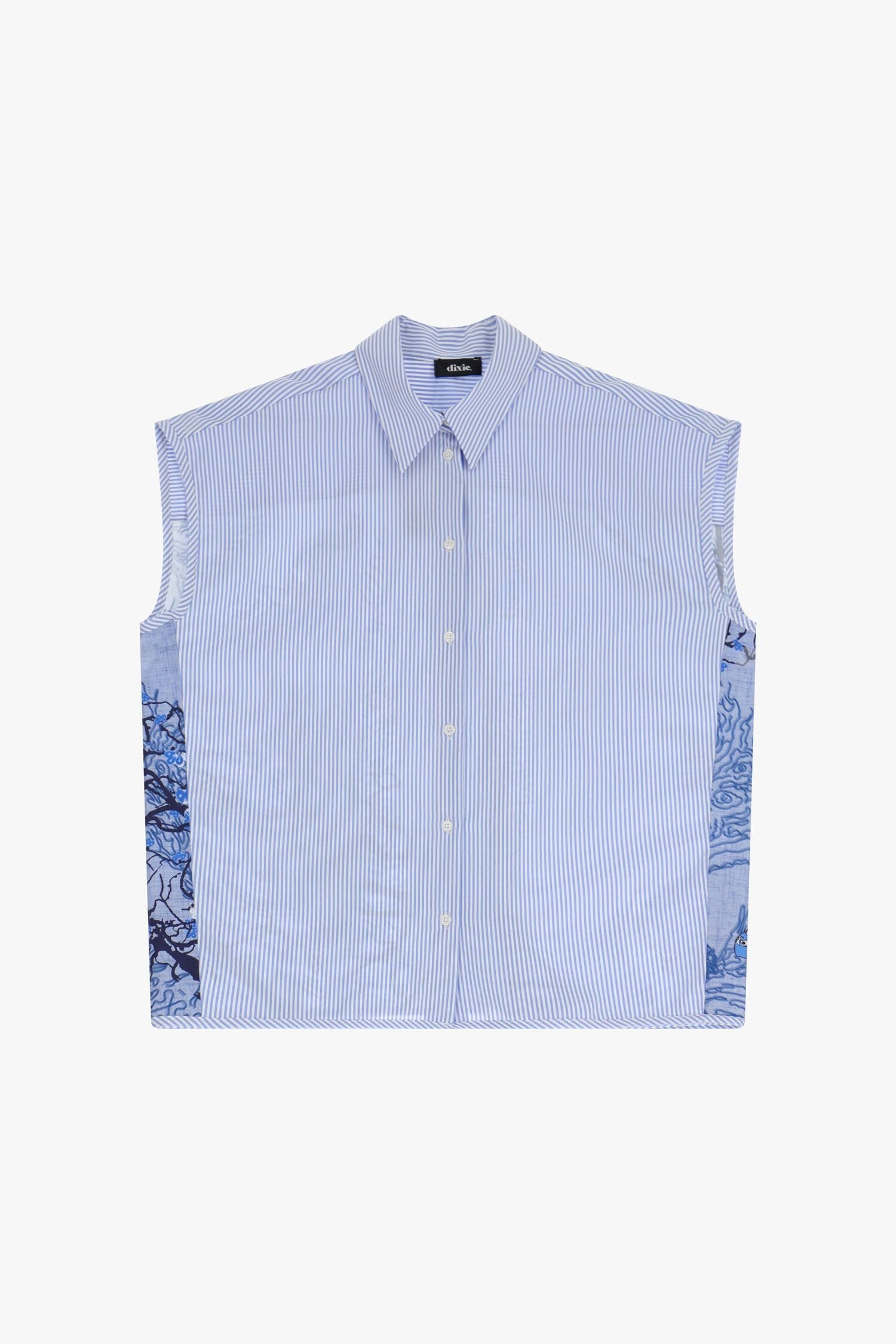 Camicia A Righe Con Colletto Classico E Retro Stampato Dixie