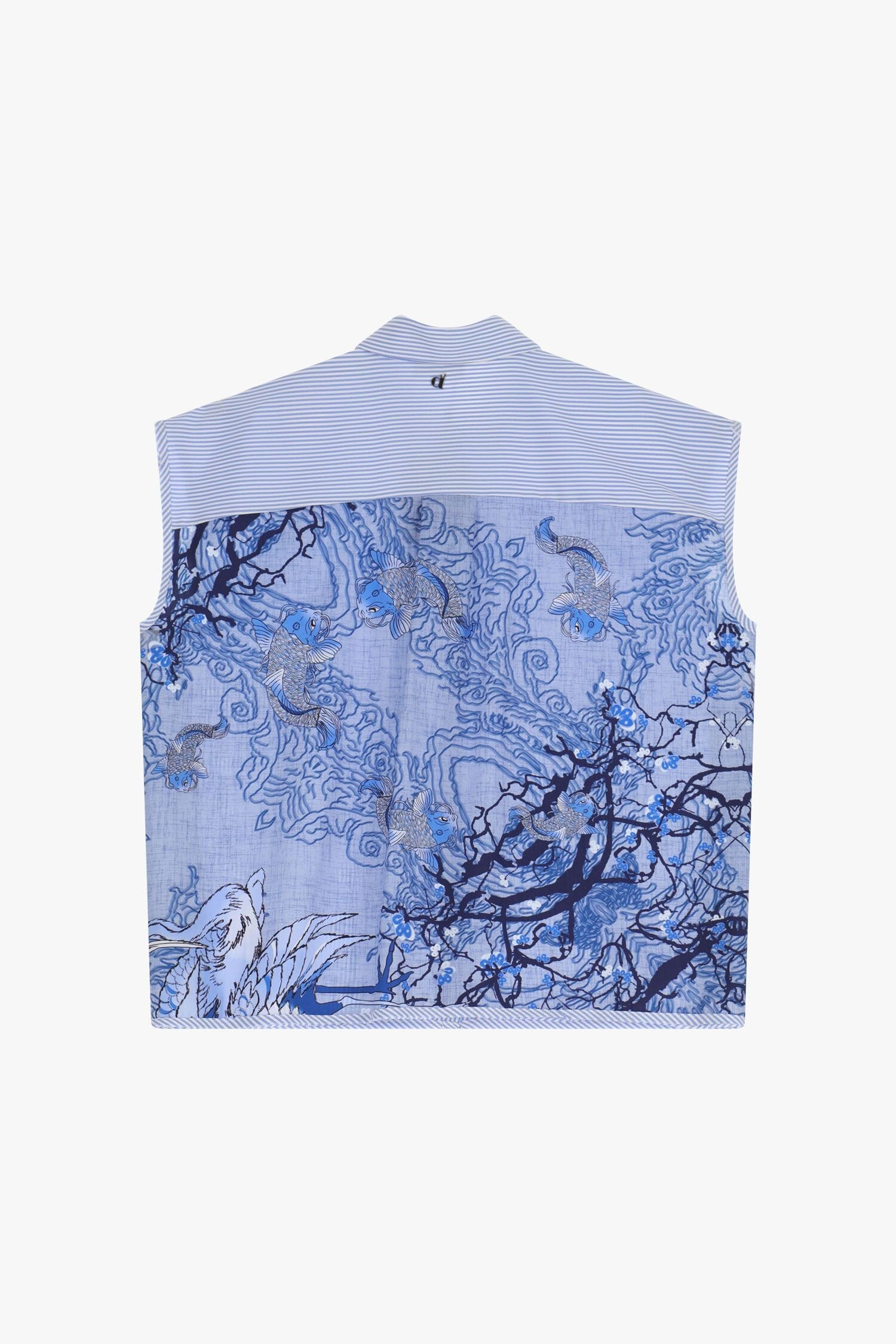 Camicia A Righe Con Colletto Classico E Retro Stampato Dixie