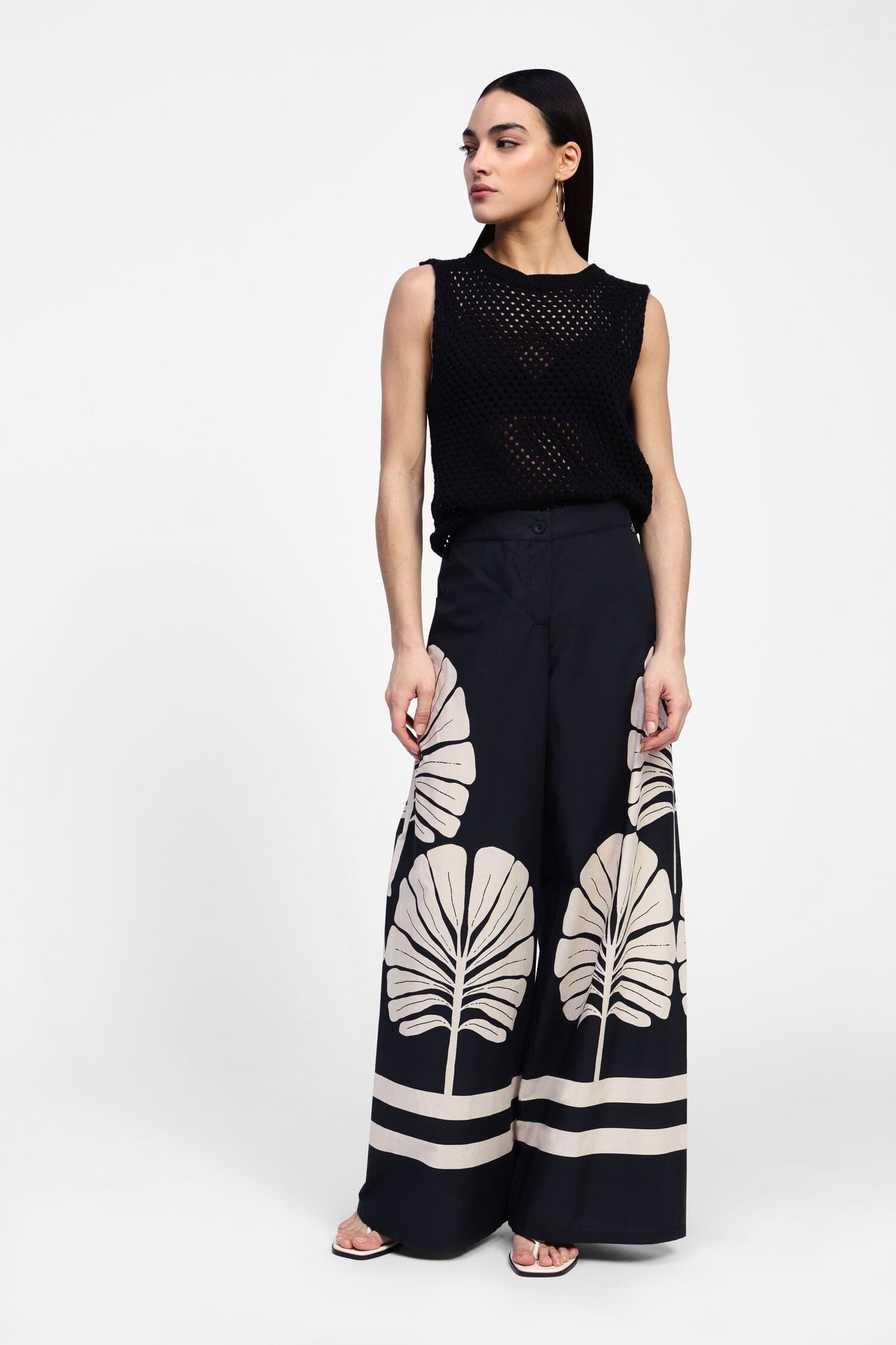 Pantaloni Palazzo Fantasia Palme Dixie