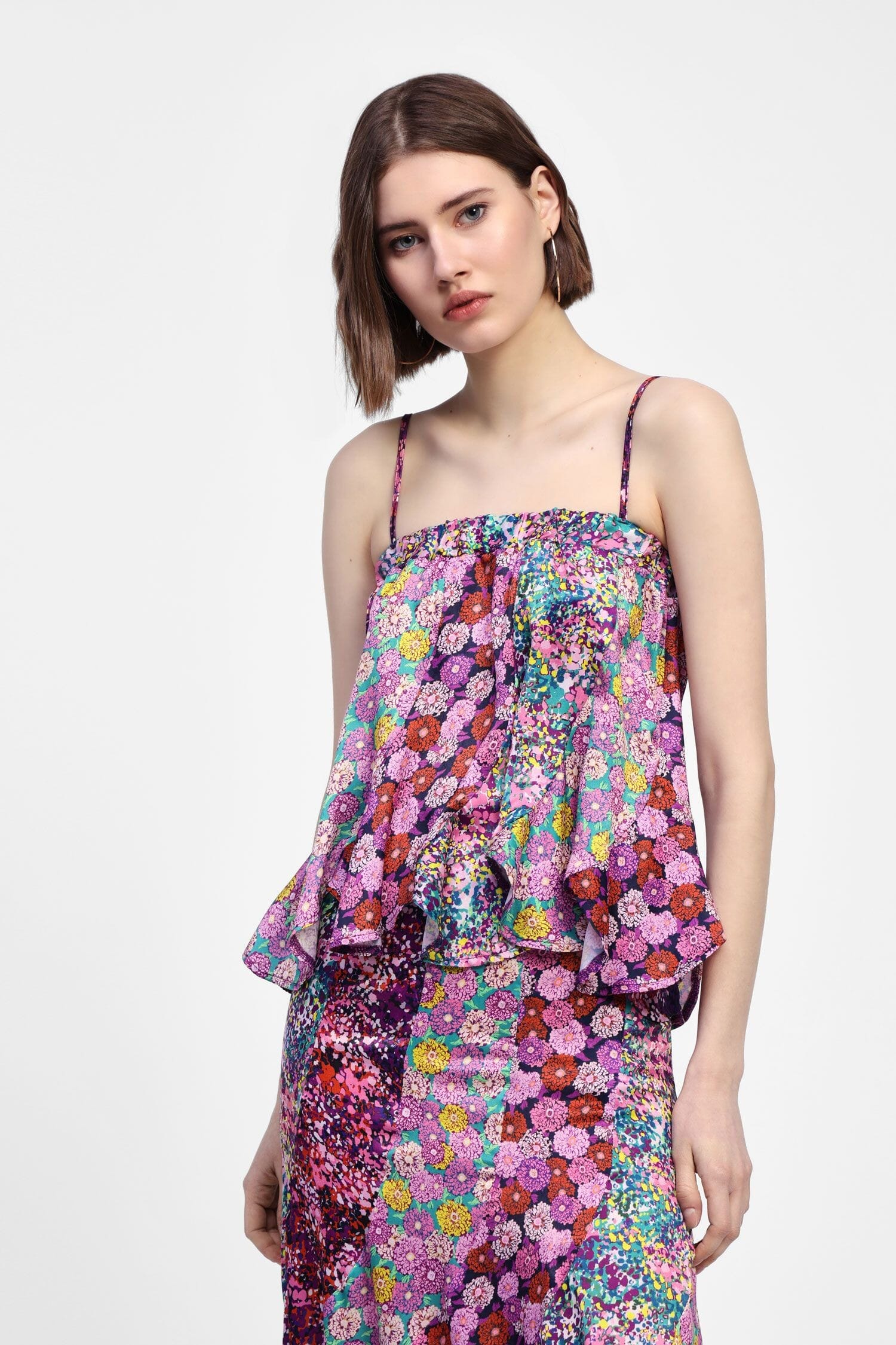 Canotta A Fiori Con Spalline Dixie