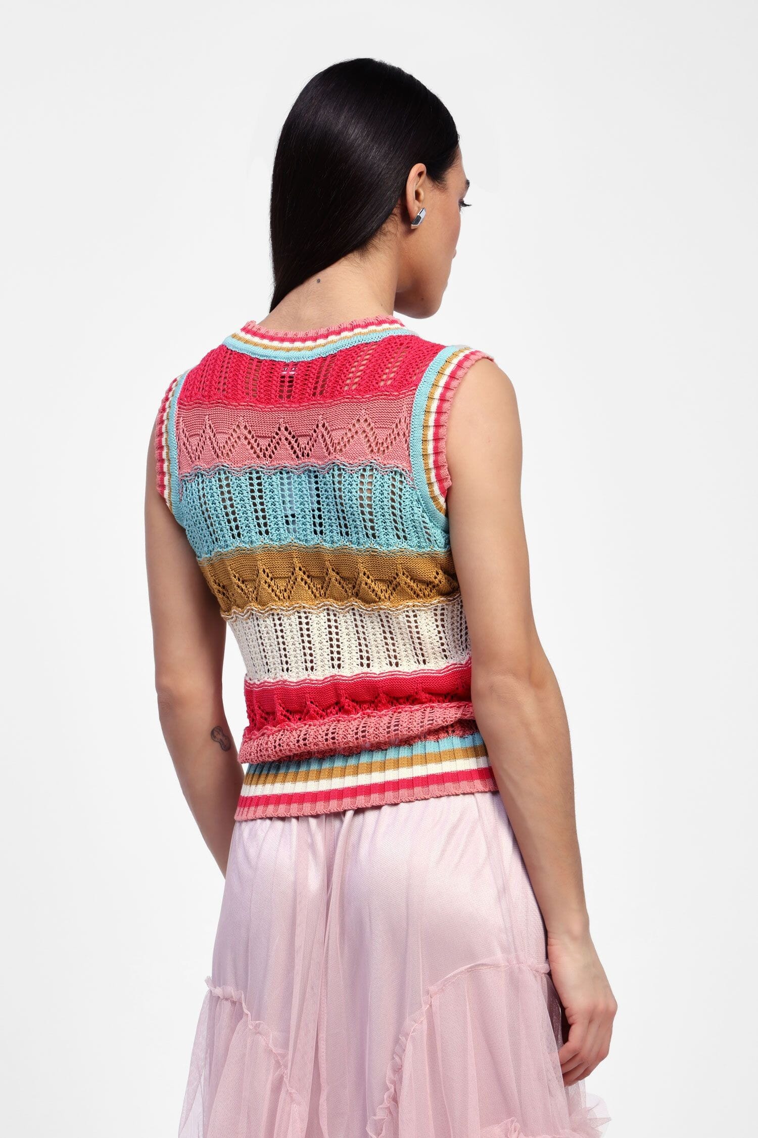 Dixie Striped Sleeveless Sweater