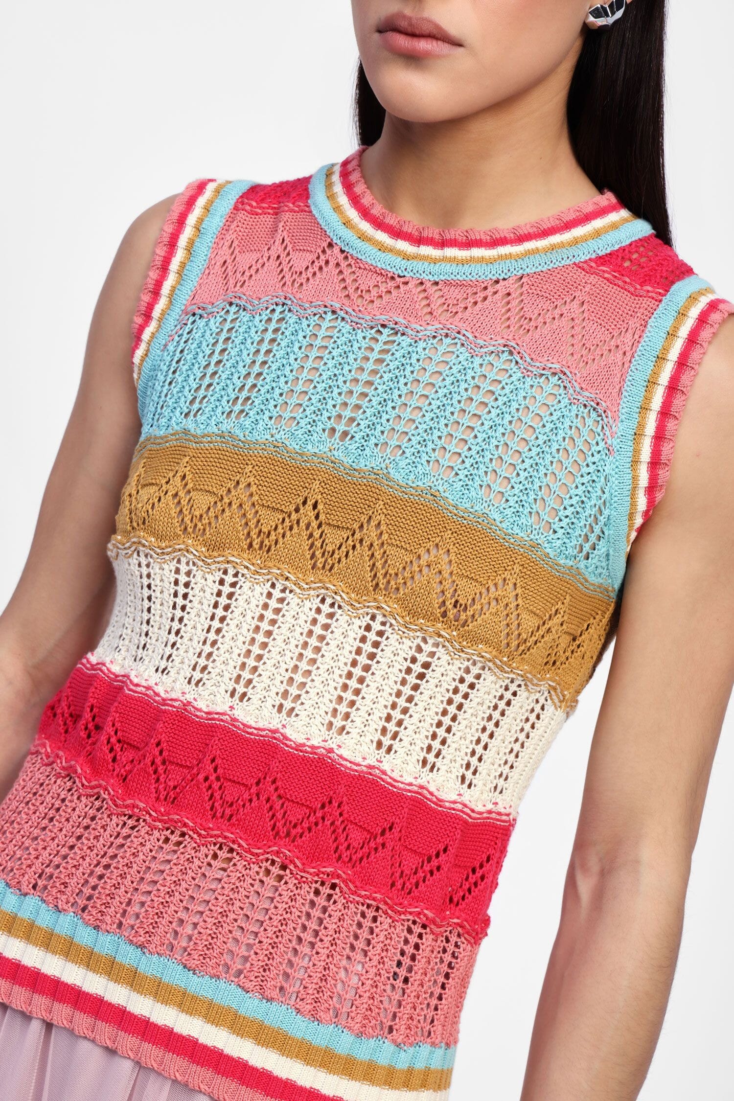 Dixie Striped Sleeveless Sweater