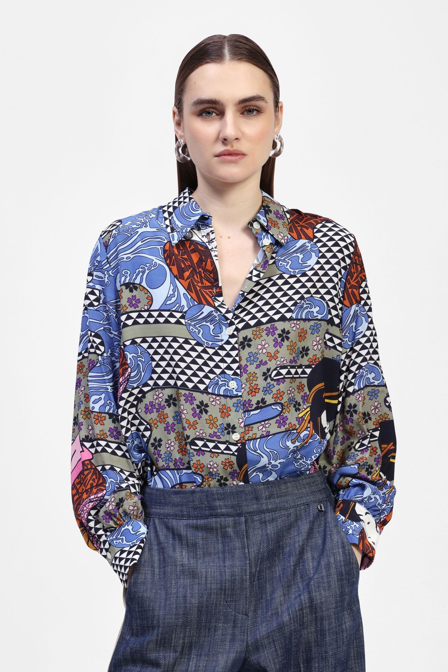 Camicia Stampata Con Colletto Classico Dixie