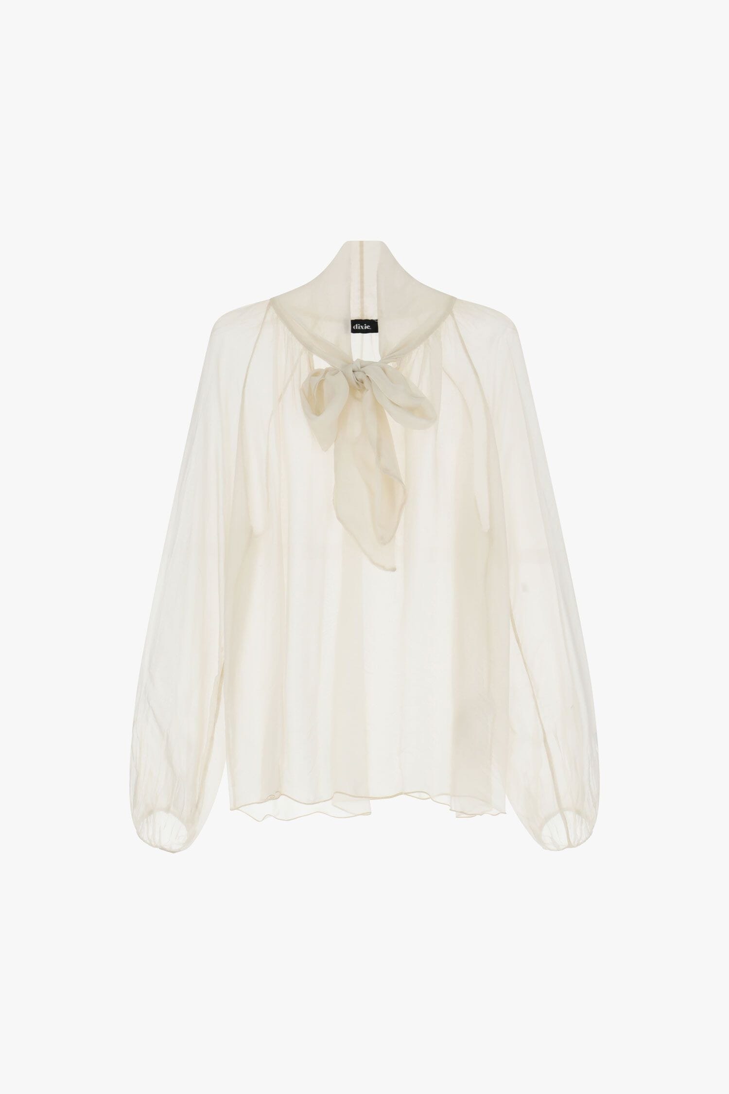 Sheer Blouse With Decorative Bow Dixie