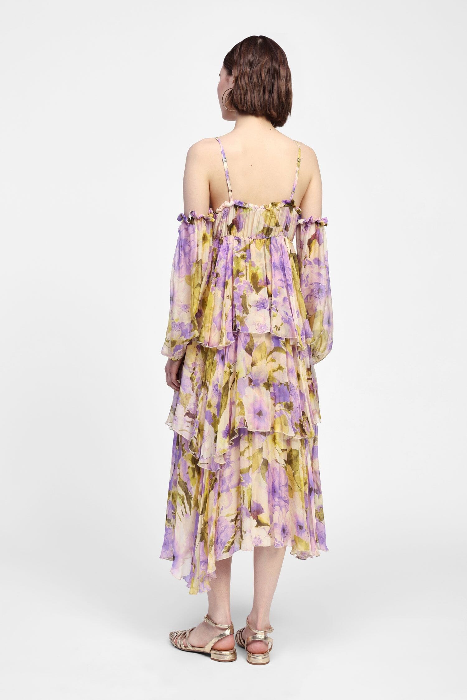 Abito A Balze Con Stampa Floreale E Spalle Scoperte Dixie