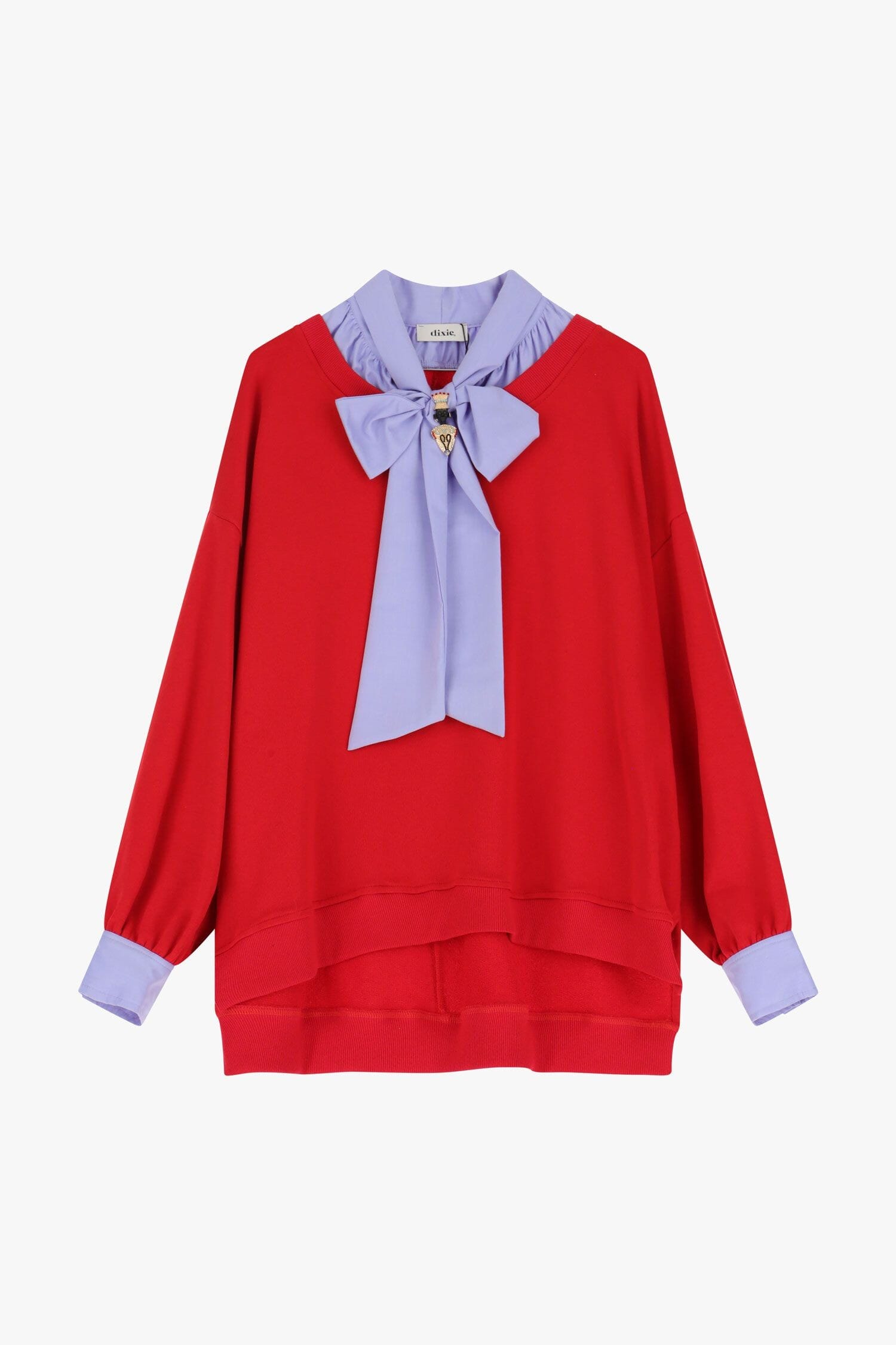 Sweatshirt With Shirt Inserts And Maxi Ribbon Dixie