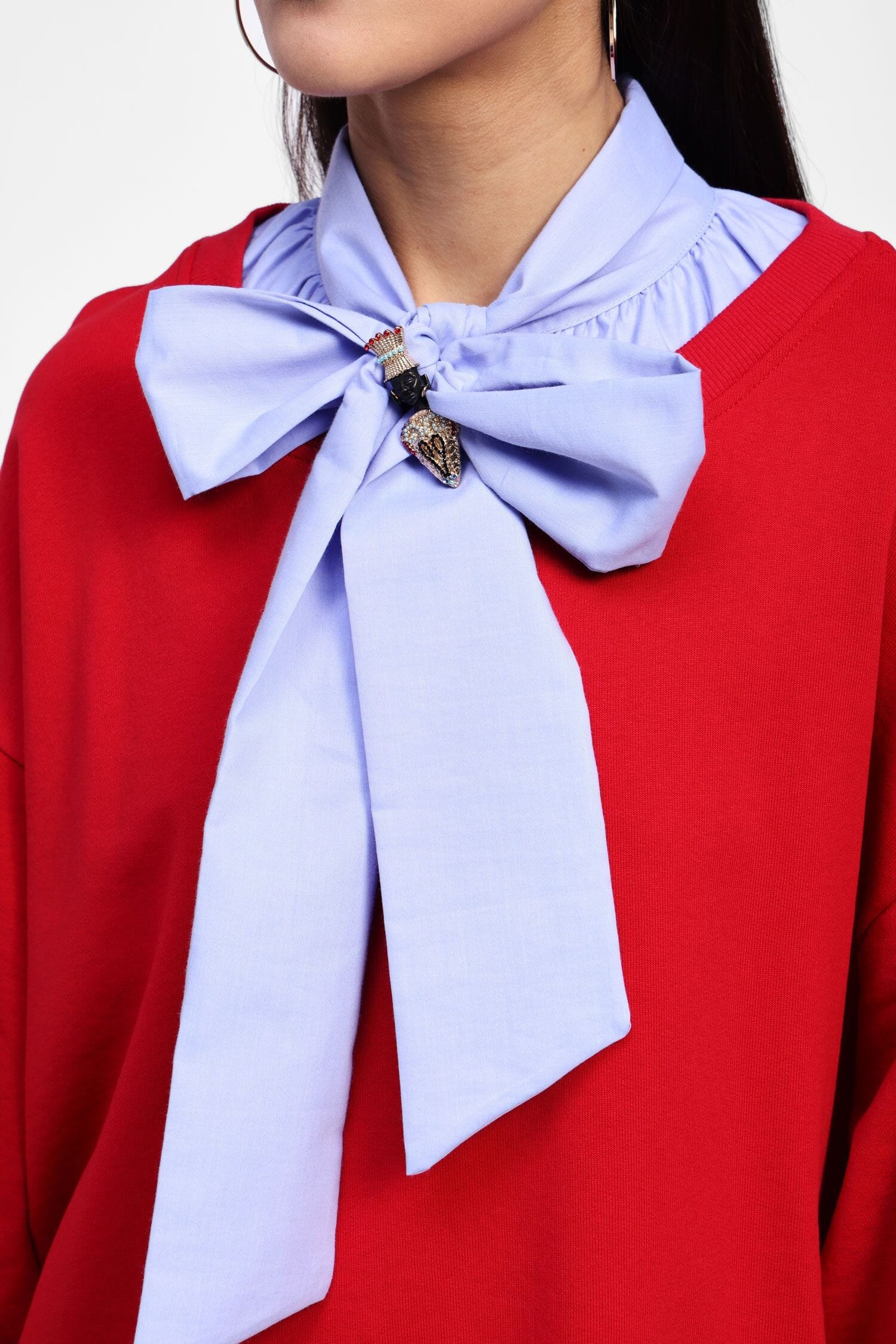 Sweatshirt With Shirt Inserts And Maxi Ribbon Dixie