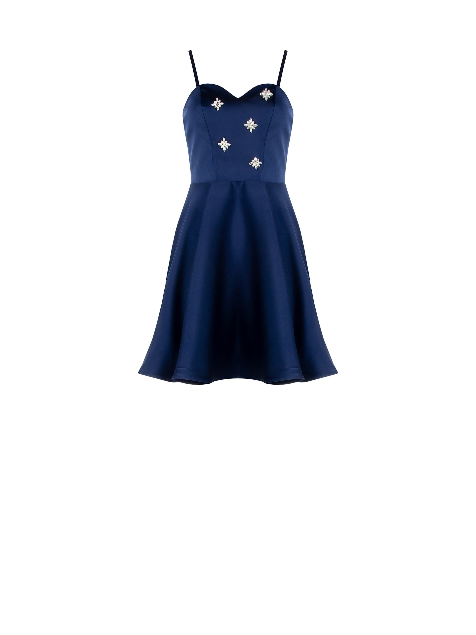 Short Satin Prom Dress With Rhinestone Maxi Rhinestone Rinascimento