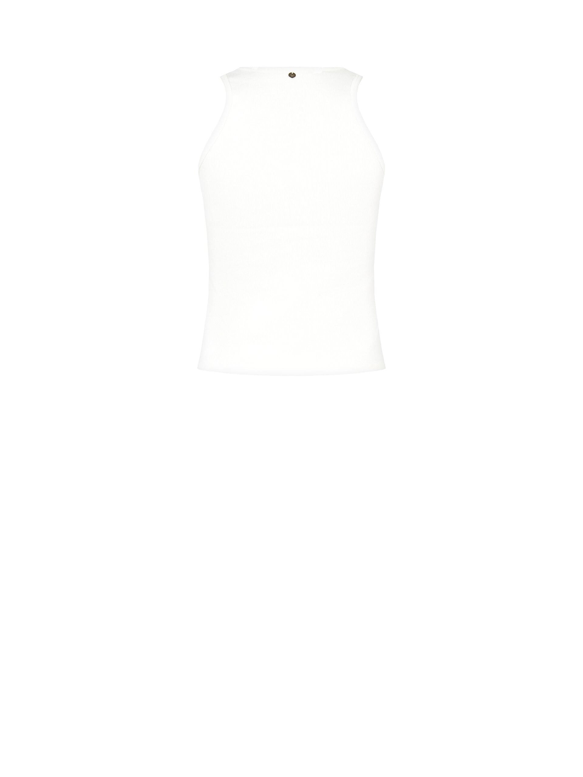 Top Aderente A Coste In Misto Cotone Con Strass Tono Su Tono Rinascimento