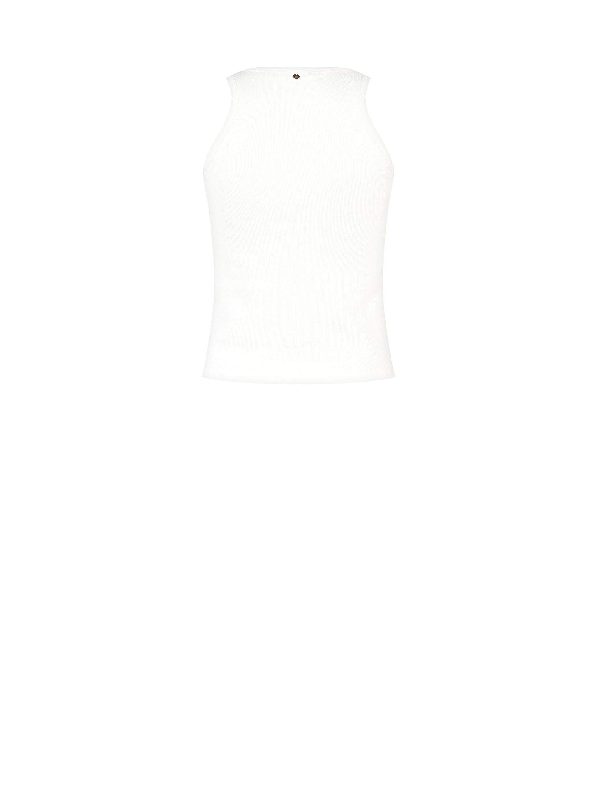 Top Aderente A Coste In Misto Cotone Con Strass Iridescenti Rinascimento