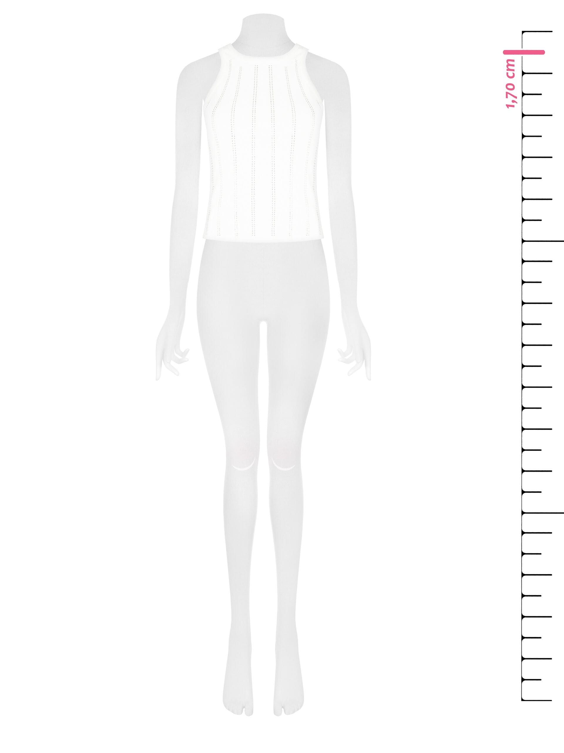 Top Aderente A Coste In Misto Cotone Con Strass Iridescenti Rinascimento