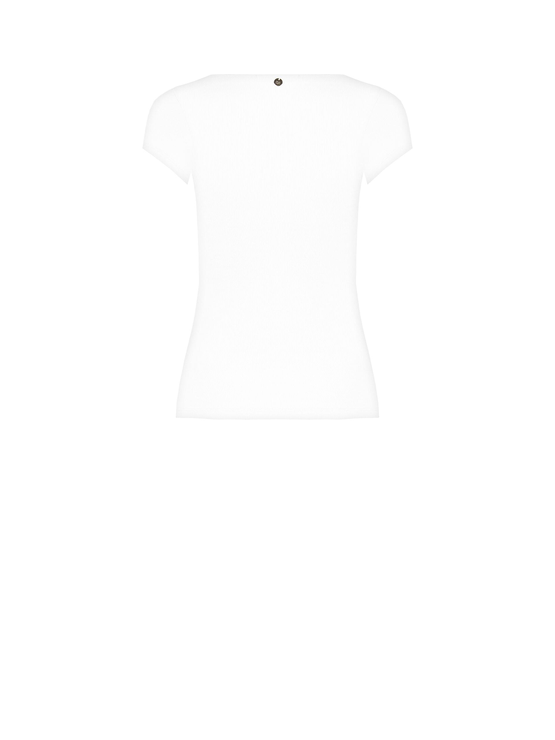 Top Aderente A Coste In Misto Cotone Con Bottoni Strass Rinascimento