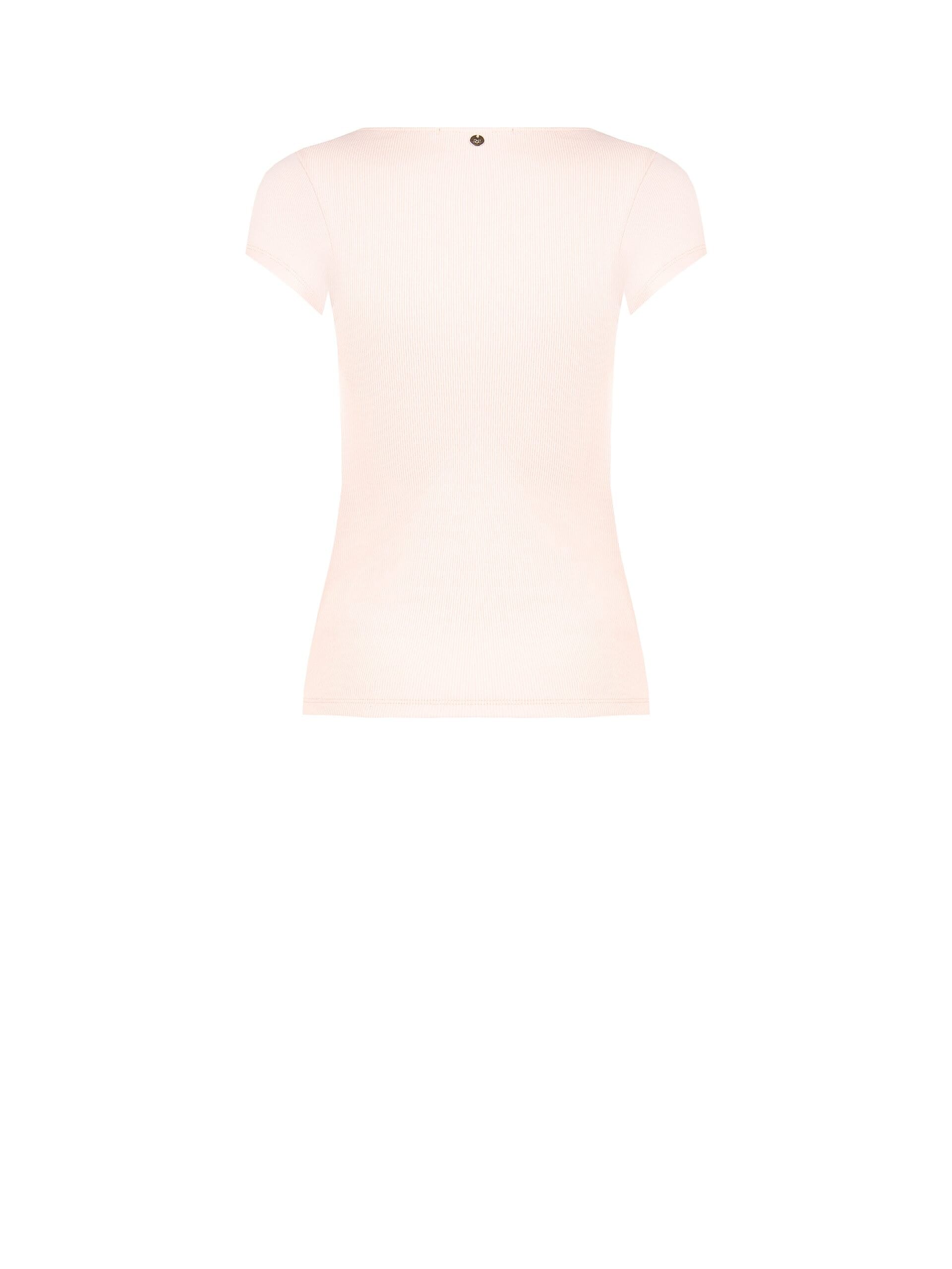 Top Aderente A Coste In Misto Cotone Con Bottoni Strass Rinascimento